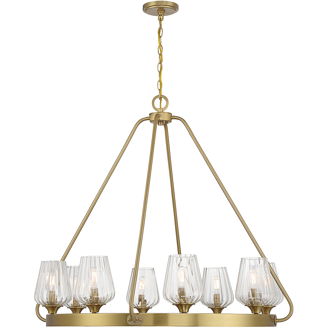 Carlton 8 Light 36 inch Warm Brass Chandelier Ceiling Light, Essentials