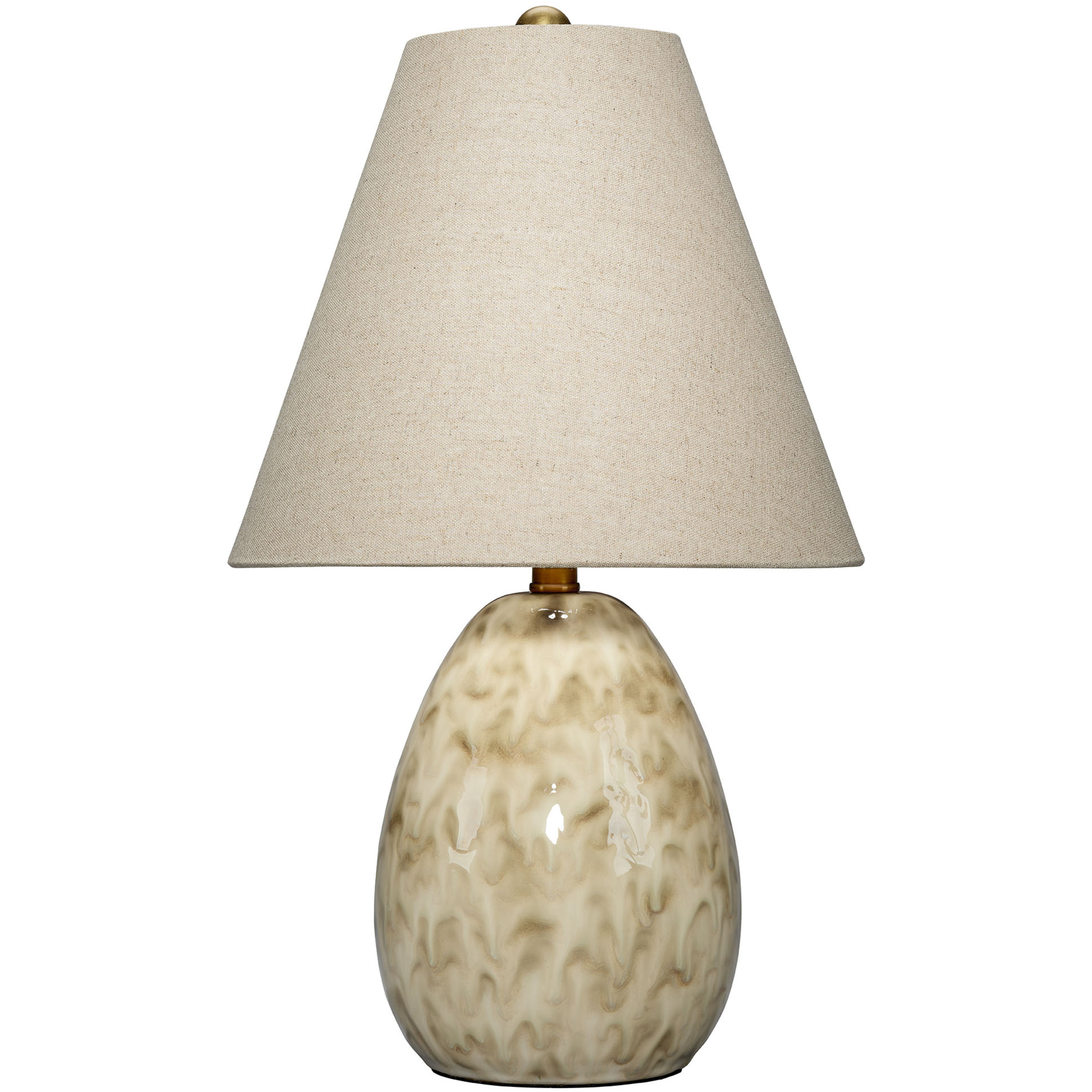 Raindrop 17 inch 40 watt Reactive Light Brown Glaze Table Lamp Portable Light