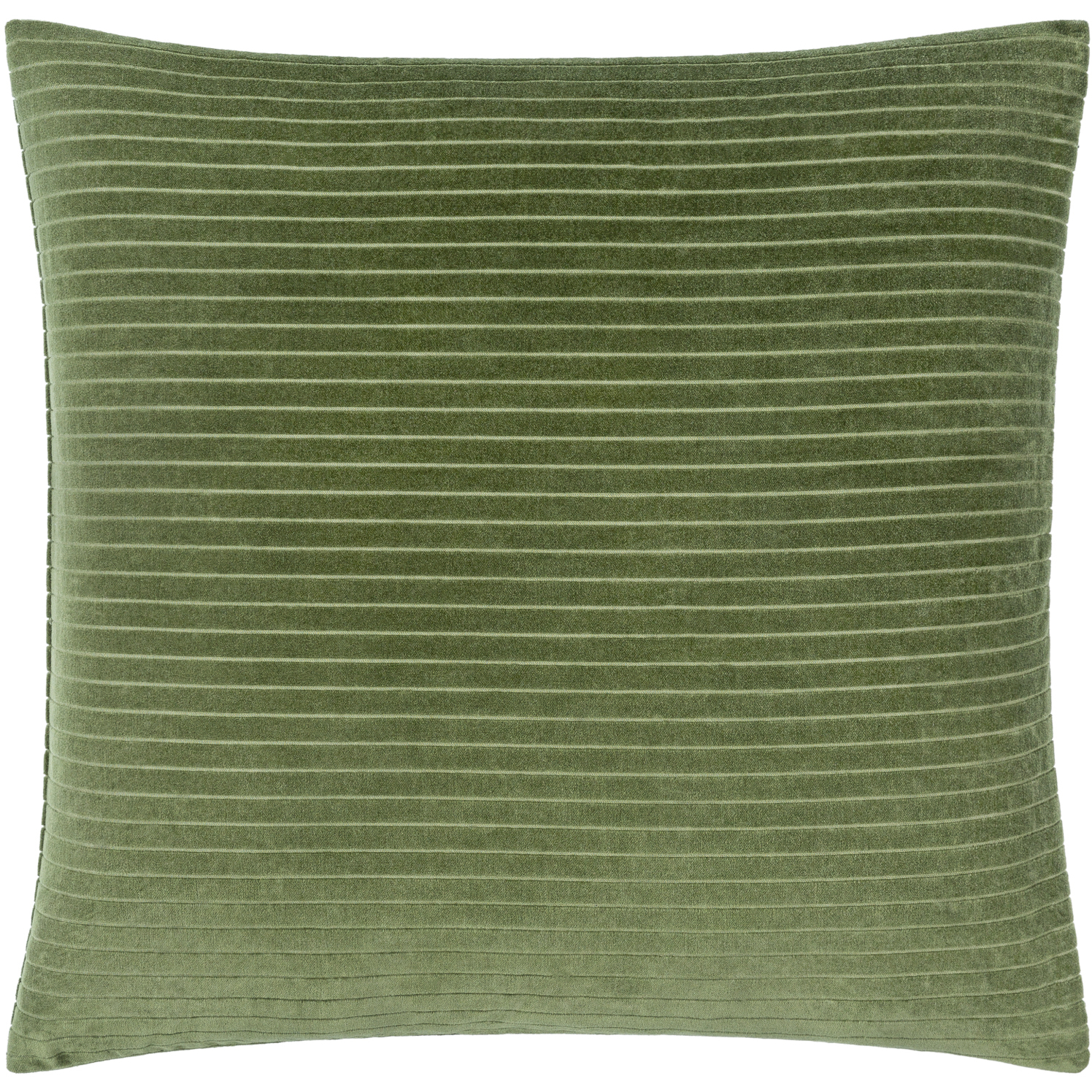 Cotton Velvet Stripes 18 X 18 inch Olive Accent Pillow