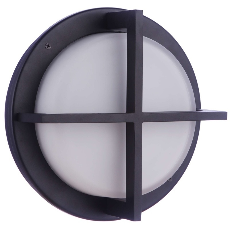 Bulkhead 1 Light 8 inch Textured Black Outdoor Wall/Ceiling Mount, Small