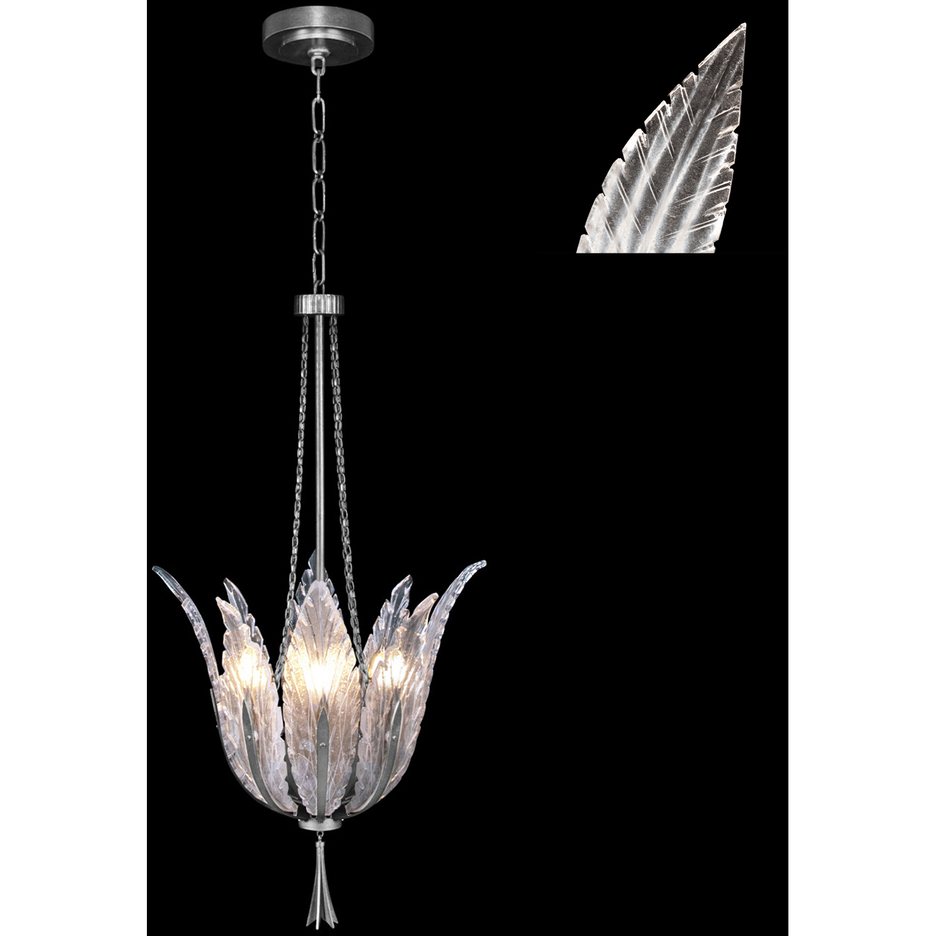 Plume 4 Light 17.5 inch Silver Pendant Ceiling Light