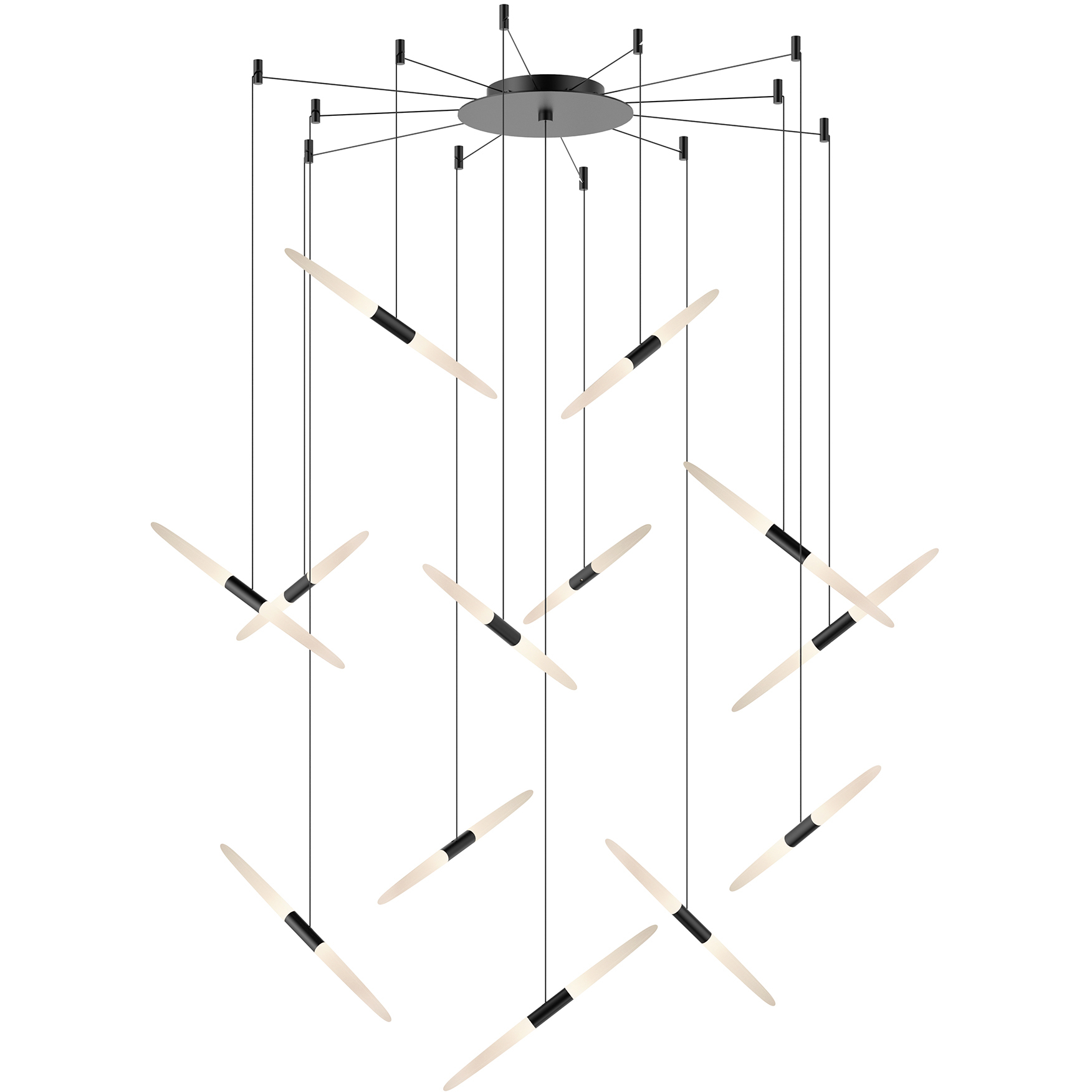 Ballet LED 27.25 inch Satin Black Chandelier Ceiling Light in Add 20 ft. Cord