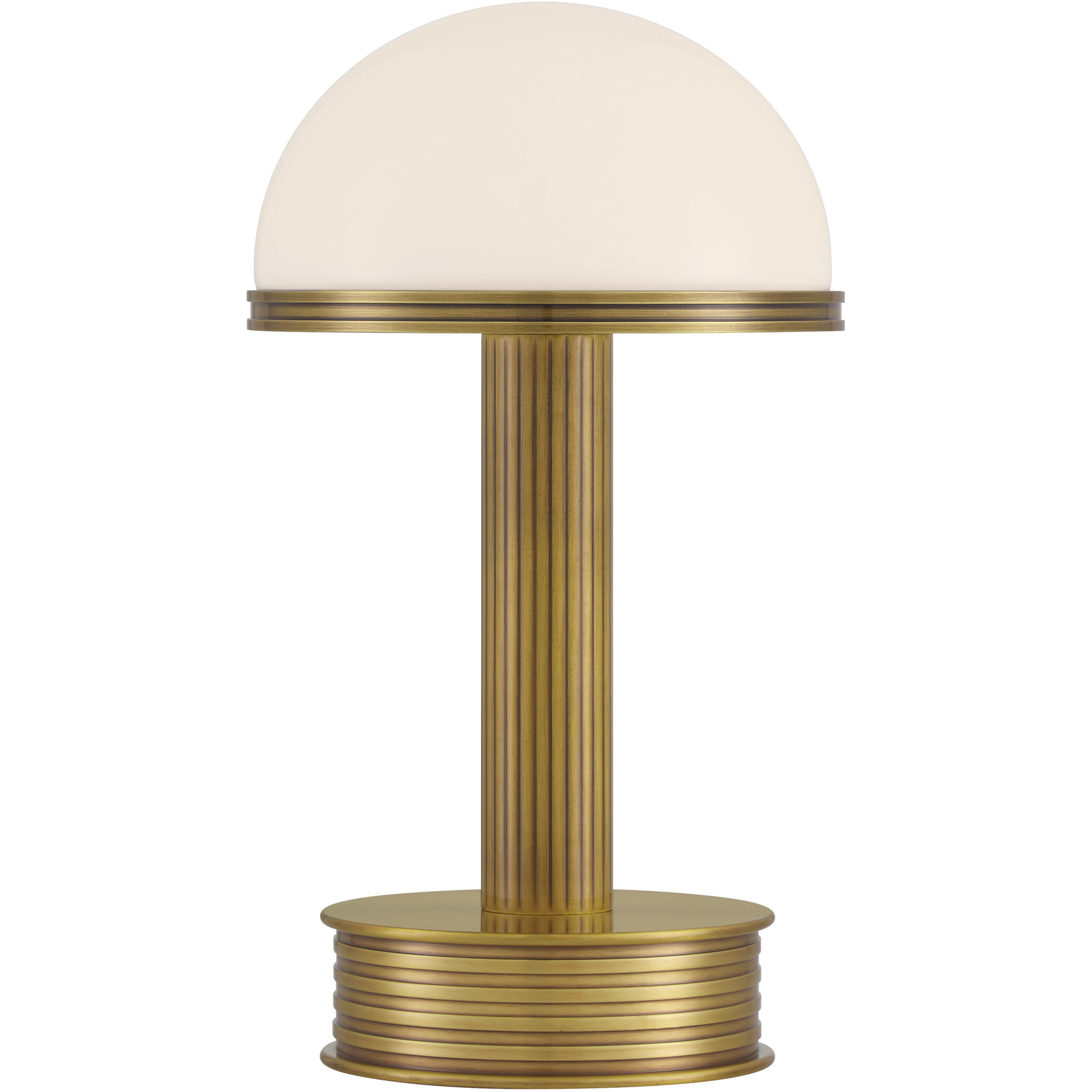 Promenade 10.25 inch 2 watt Polished Antique Brass and White Cordless Table Lamp Portable Light