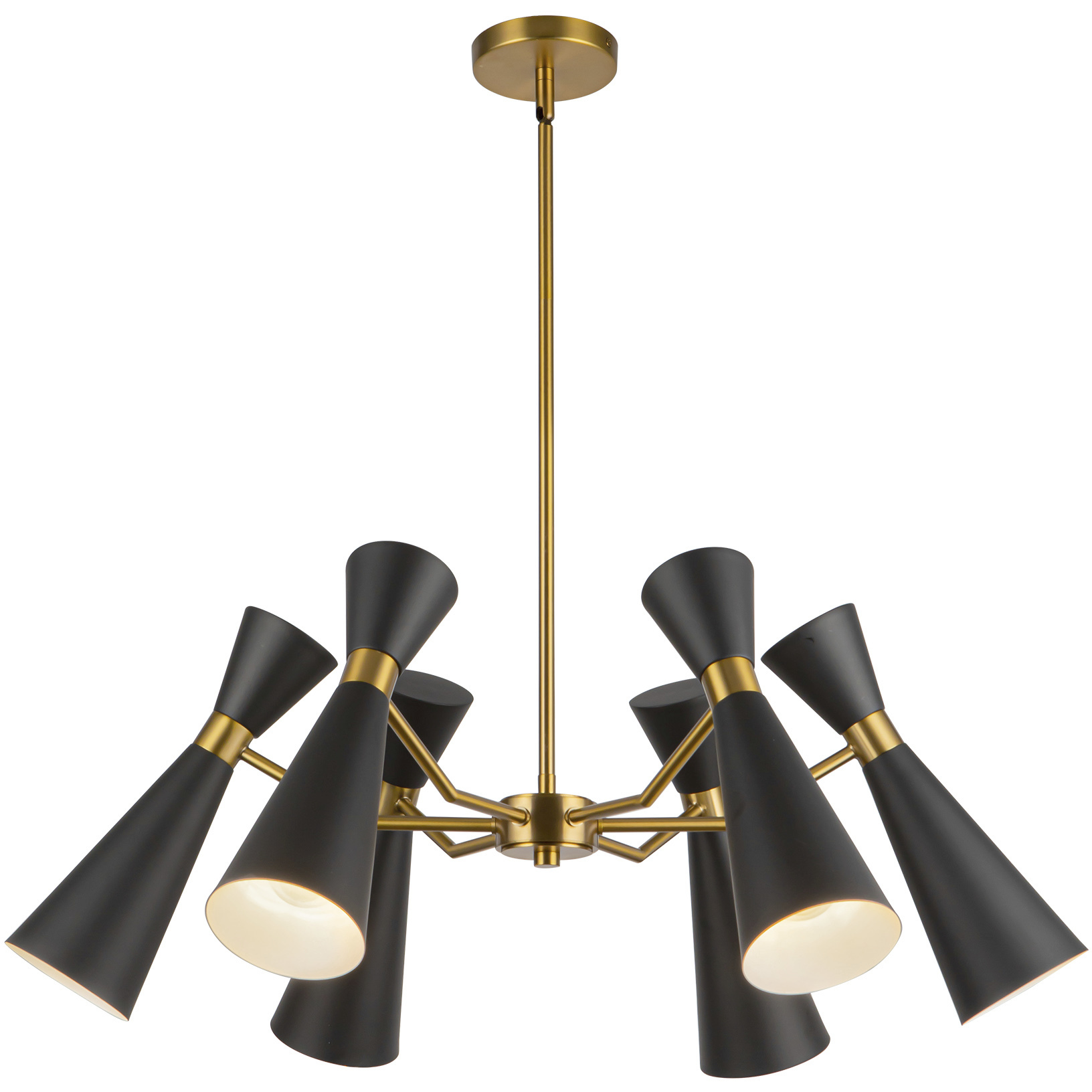 Alora Mood Blake 6 Light 32 inch Matte Black and Aged Gold Chandelier Ceiling Light