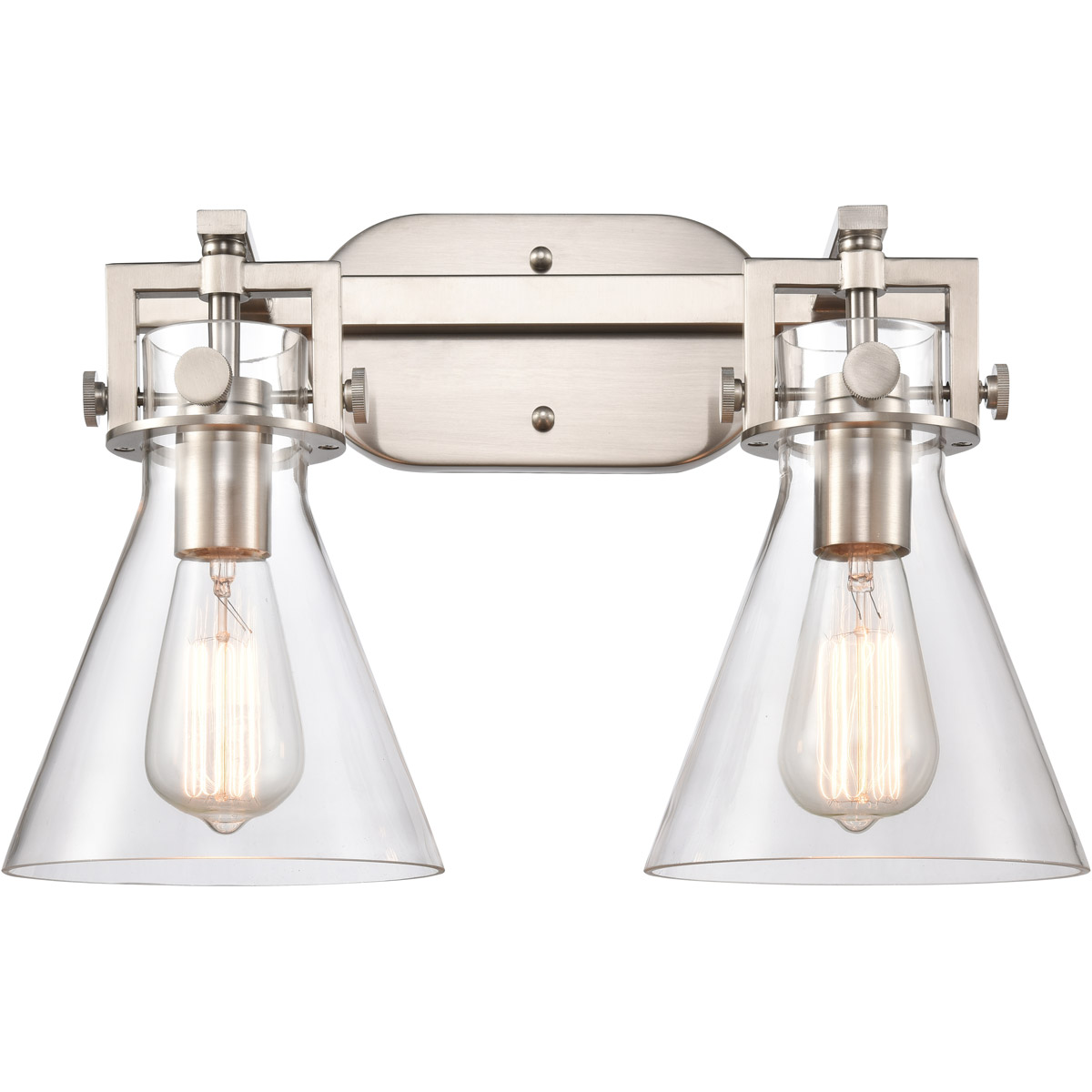 Newton Cone 2 Light 17 inch Brushed Satin Nickel Bath Vanity Light Wall Light