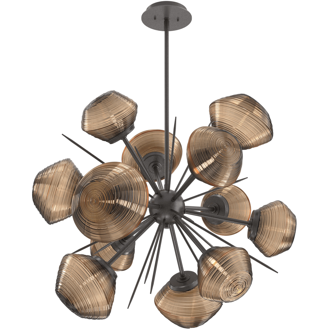 Mesa LED Graphite Chandelier Ceiling Light, Starburst