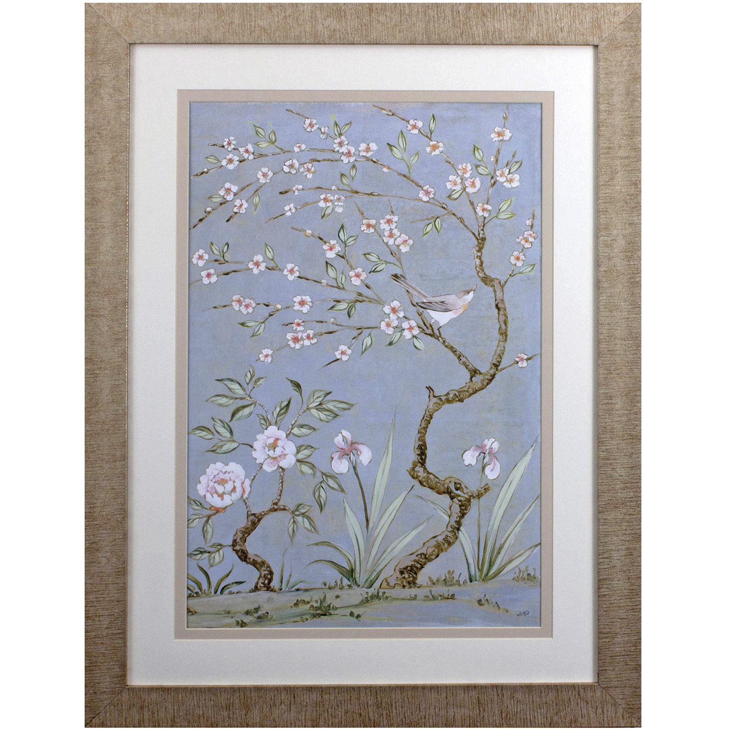 Spring Mural Blue and Green and Pink and Neutral Framed Art, Propac
