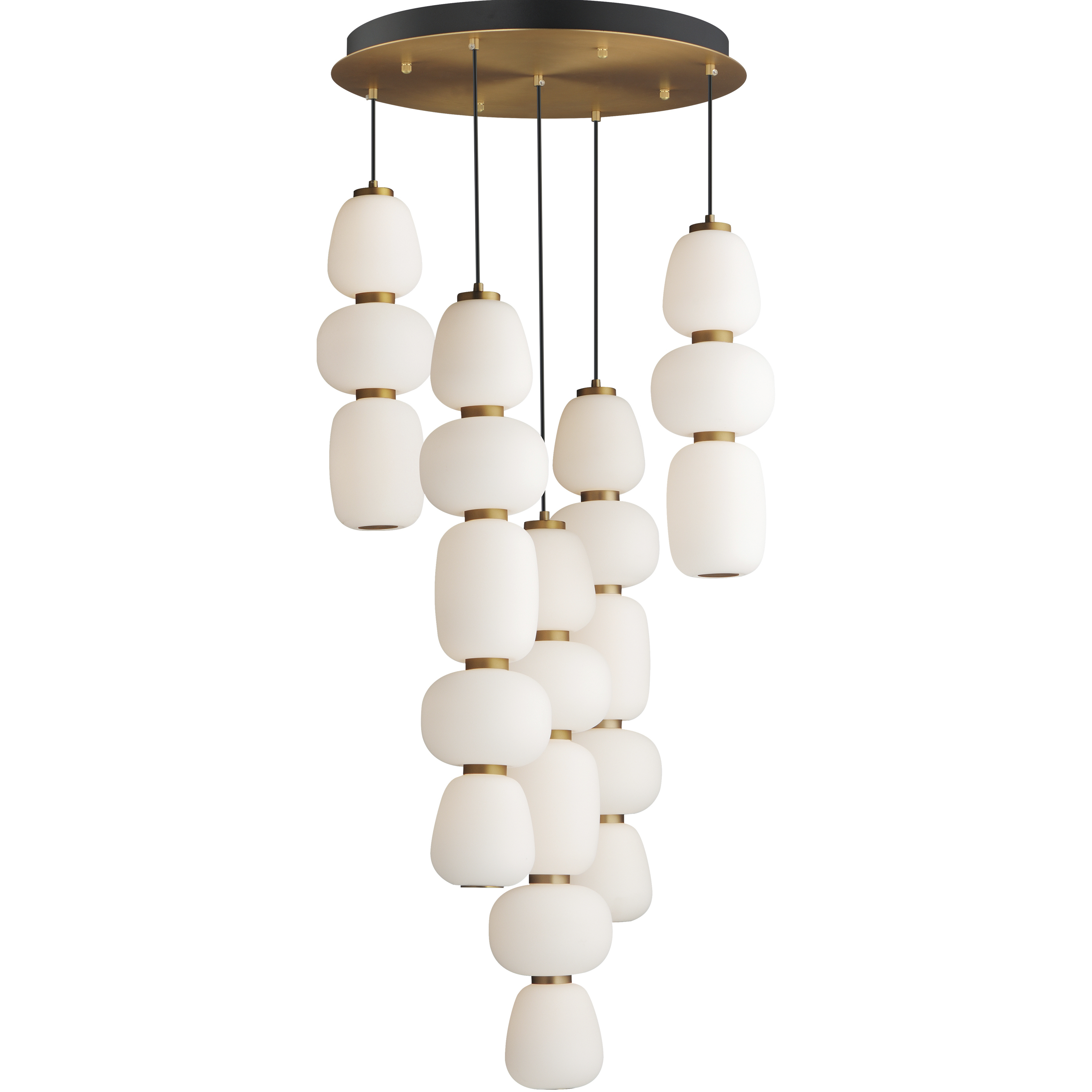 Soji LED 23.5 inch Black and Gold Chandelier Ceiling Light
