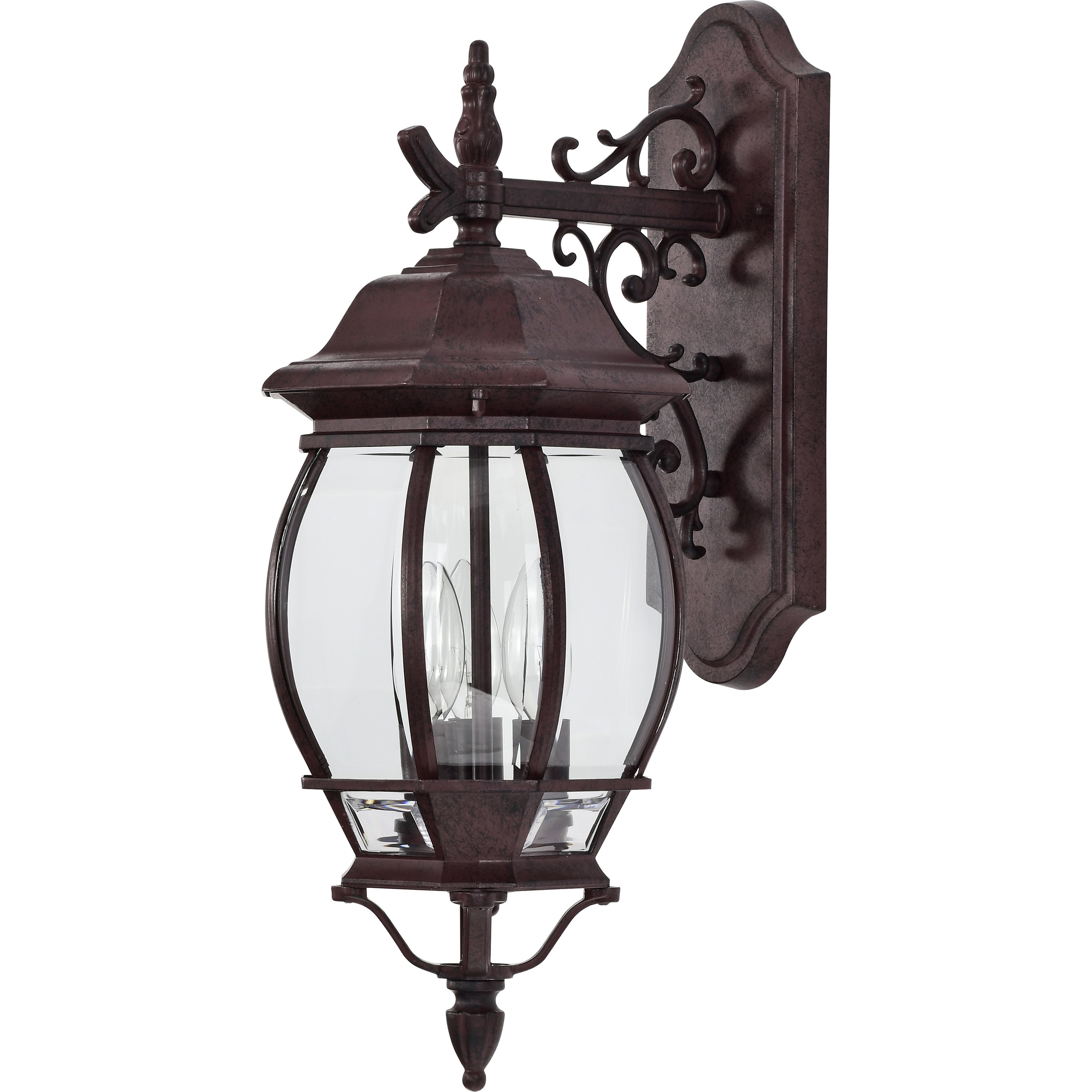 Central Park 3 Light 23 inch Old Bronze Outdoor Wall Lantern