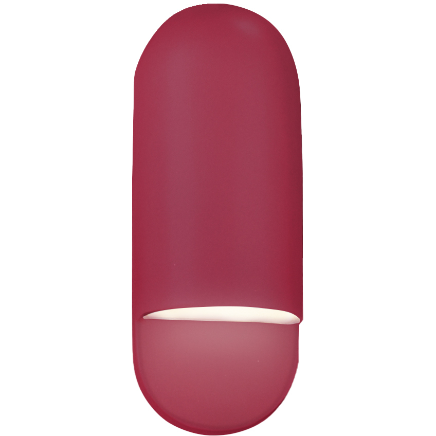 Ambiance Collection - Capsule 1 Light 5 inch Cerise Outdoor Wall Sconce in Replaceable Bulb, 4D x 14H, Form+Finish+Function