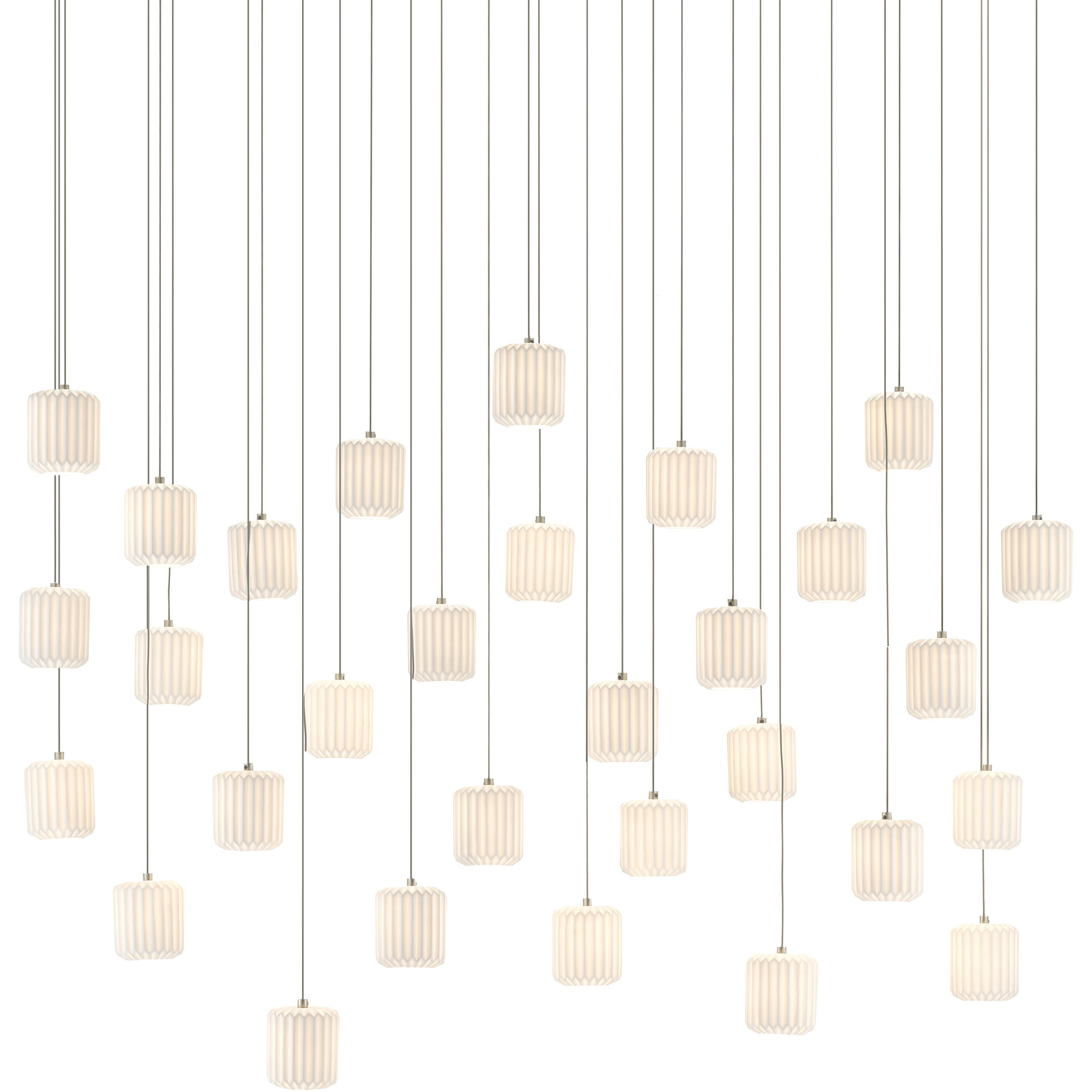 Dove 30 Light 54 inch Silver Multi-Drop Pendant Ceiling Light