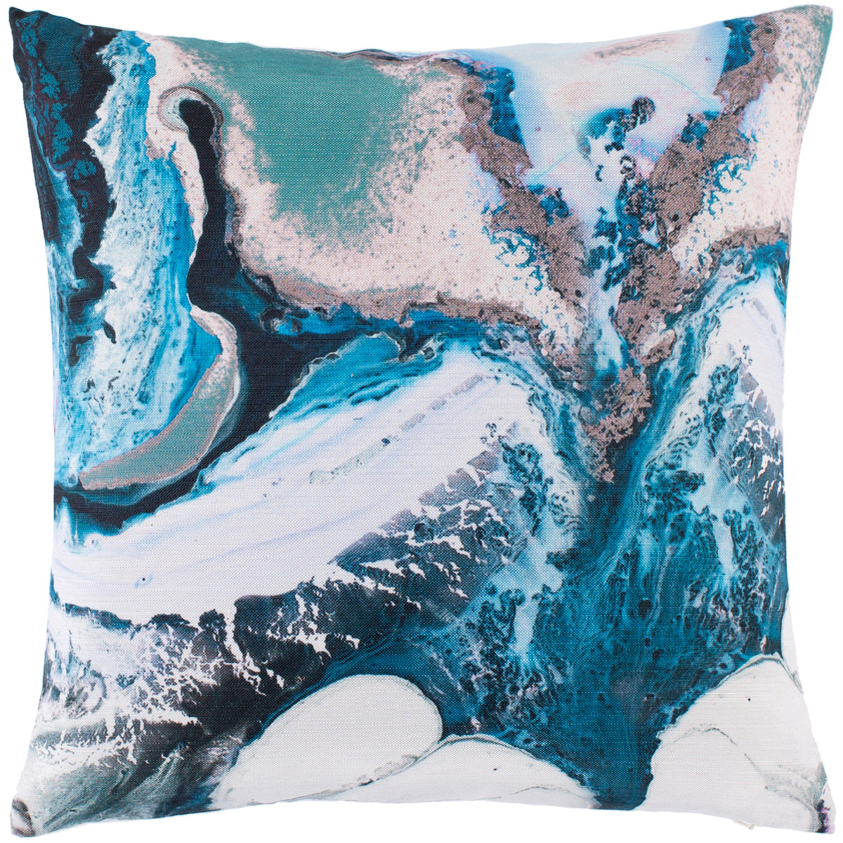 Ebru 20 X 20 inch Emerald/White/Sky Blue/Dark Blue/Aqua Pillow Kit, Square