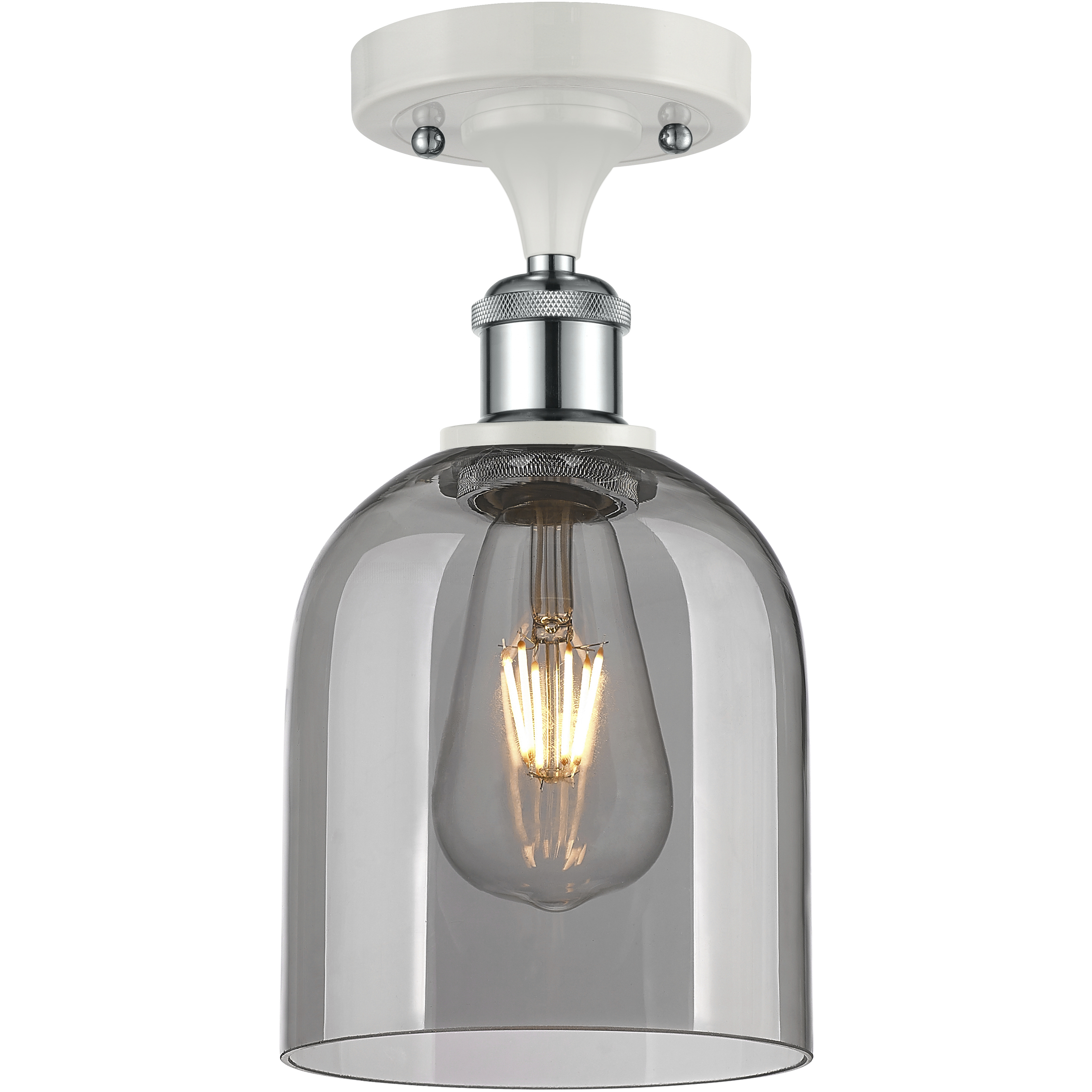 Ballston Bella 1 Light 5.5 inch White Polished Chrome Semi-Flush Mount Ceiling Light