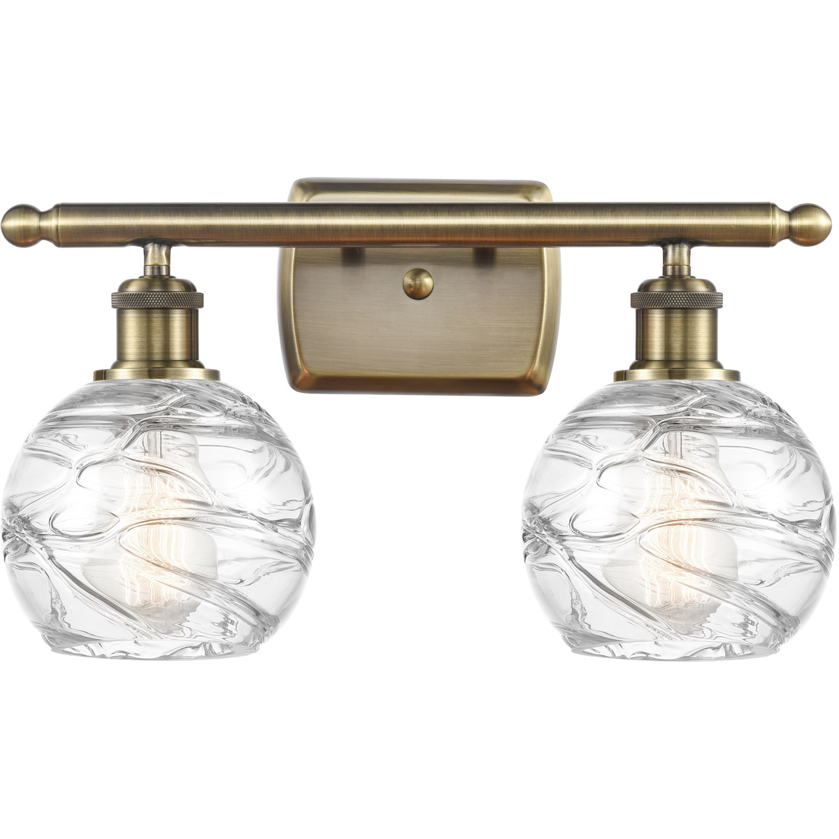 Ballston Small Deco Swirl LED 16 inch Antique Brass Bath Vanity Light Wall Light, Ballston