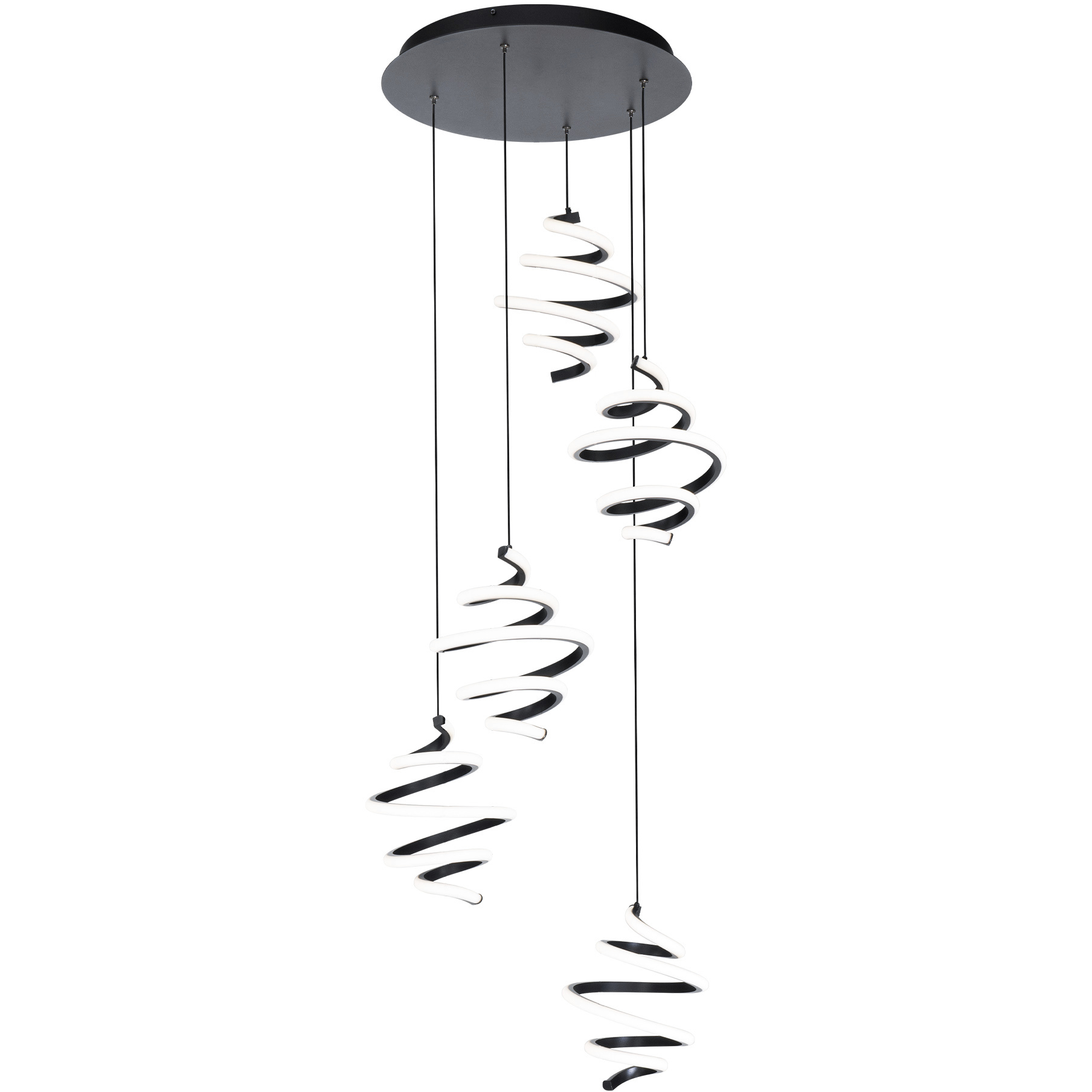 Whirl LED 17 inch Black Multi-Light Pendant Ceiling Light, dweLED