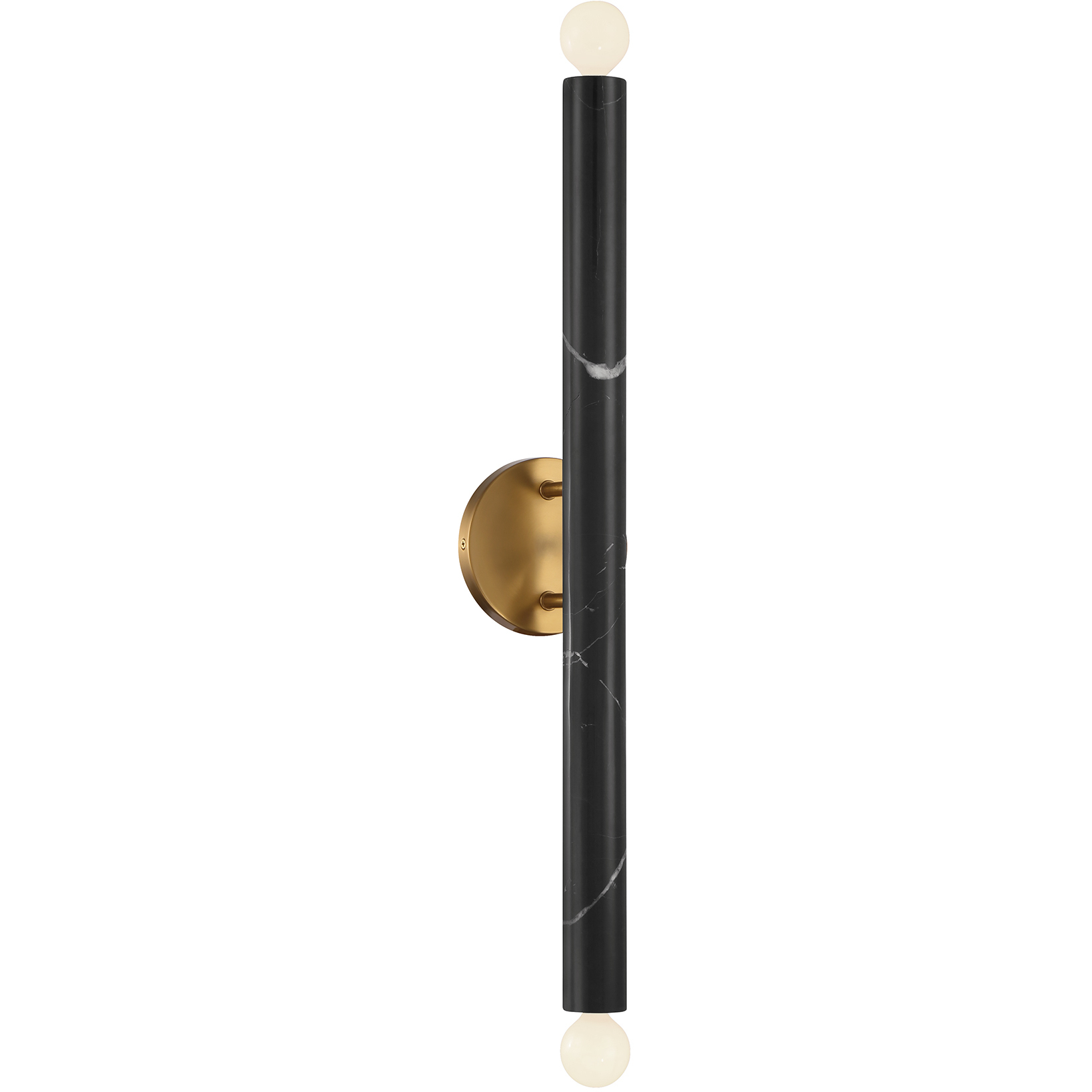 Callaway 2 Light 5 inch Black Marble with Warm Brass Wall Sconce Wall Light