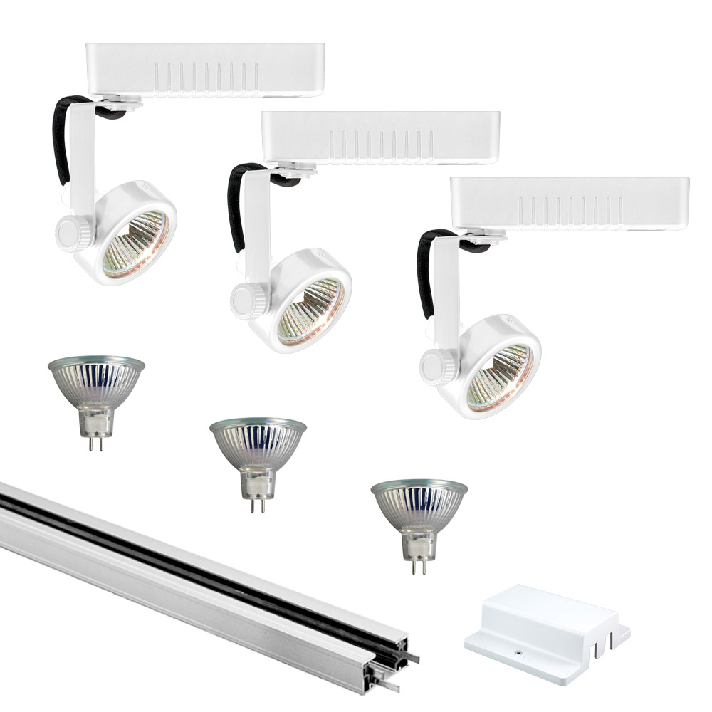 Mini Deco 3 Light 120V White Track Lighting Ceiling Light