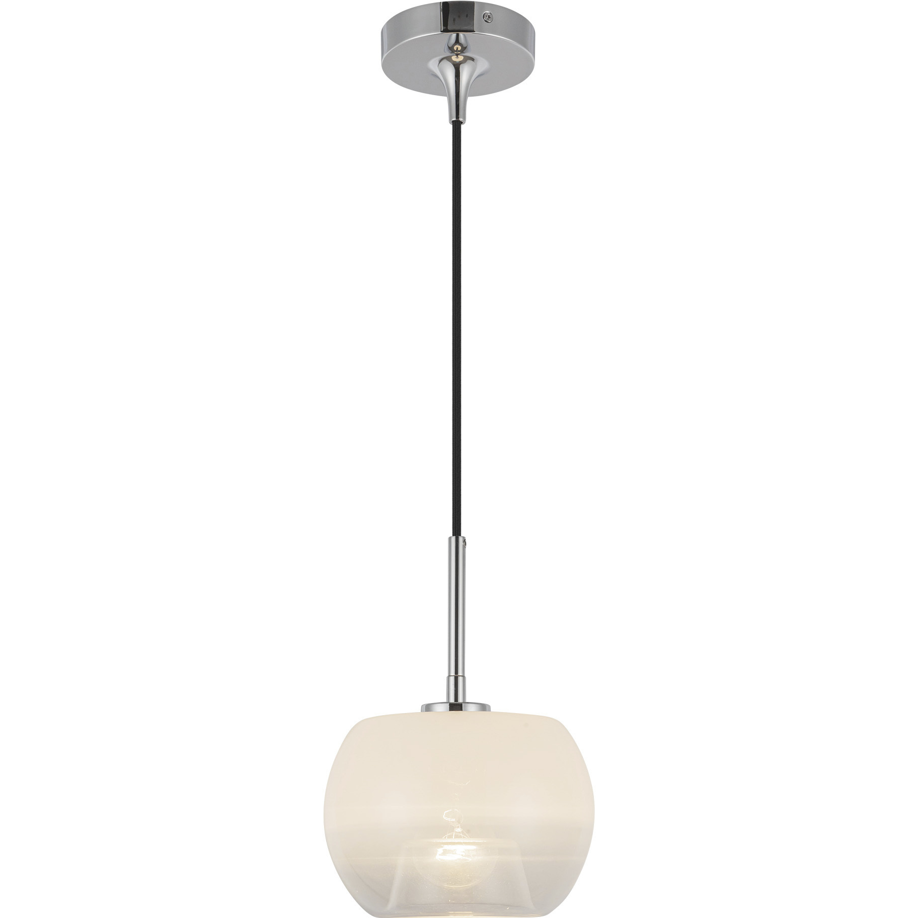 Samar 1 Light 7.5 inch Chrome Pendant Ceiling Light in Transition Opal Glass
