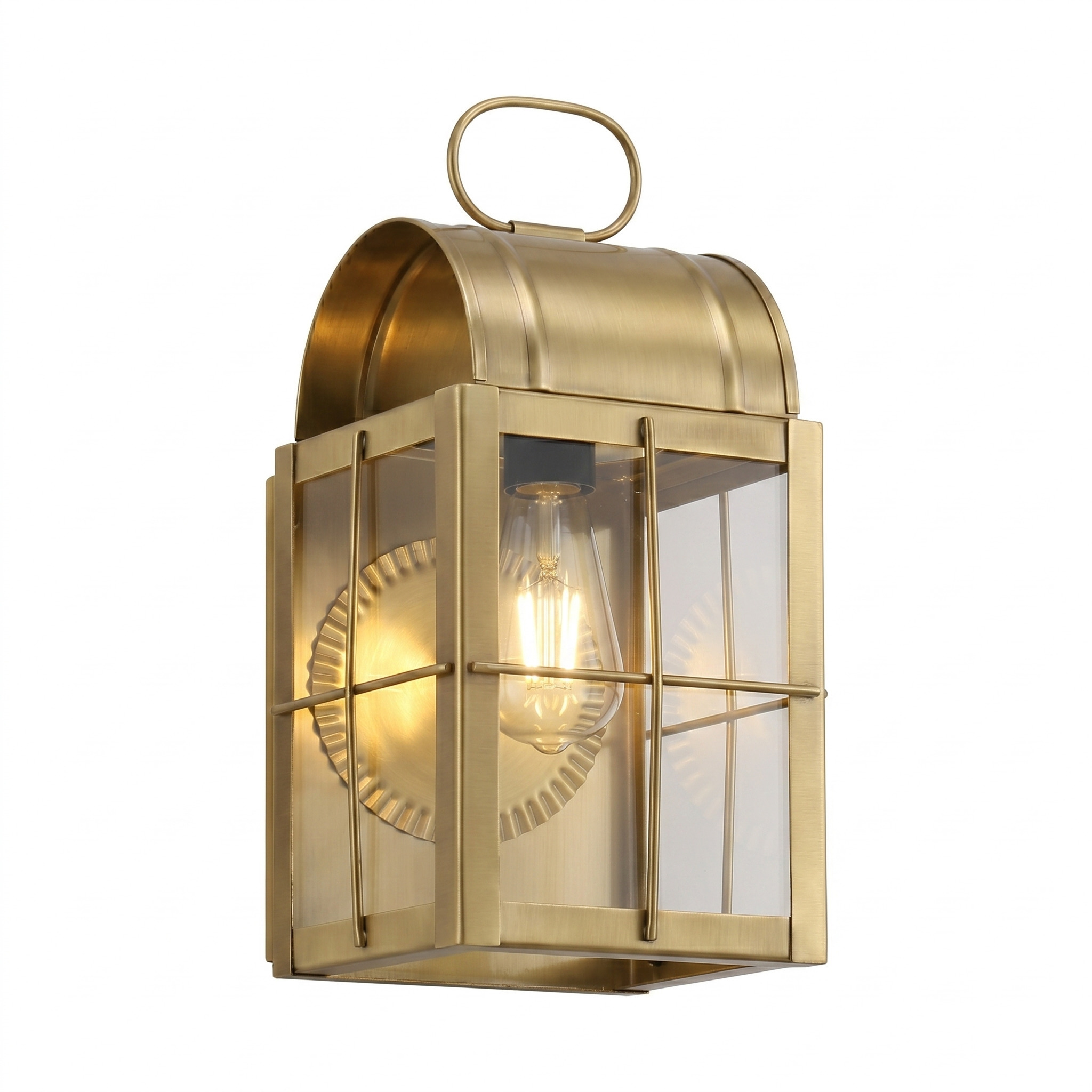 Durham 1 Light 10.25 inch Antique Brass Outdoor Sconce in Clear Glass, Brass Traditions by Innovations Lighting