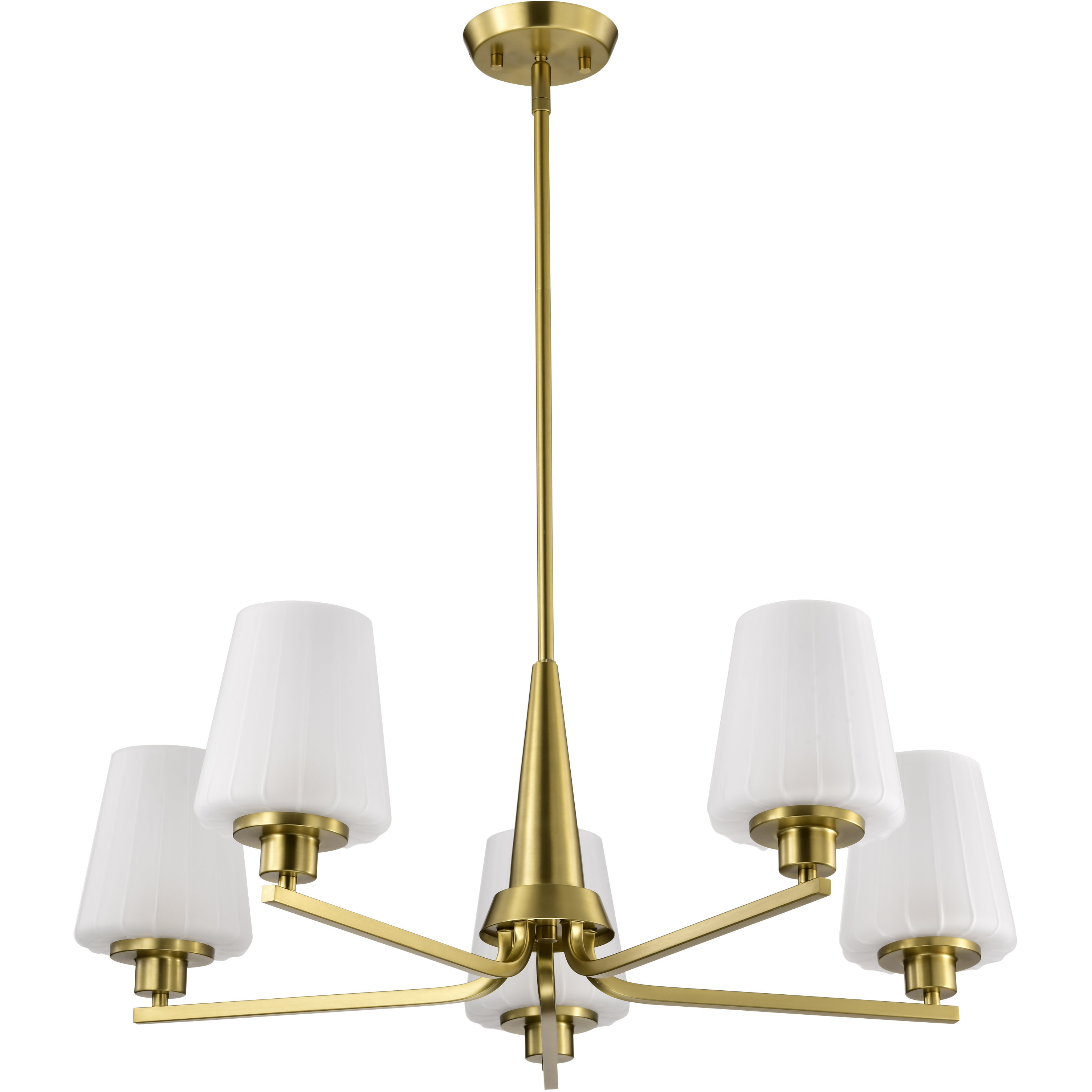 Lune 30 inch Vintage Brass Chandelier Ceiling Light