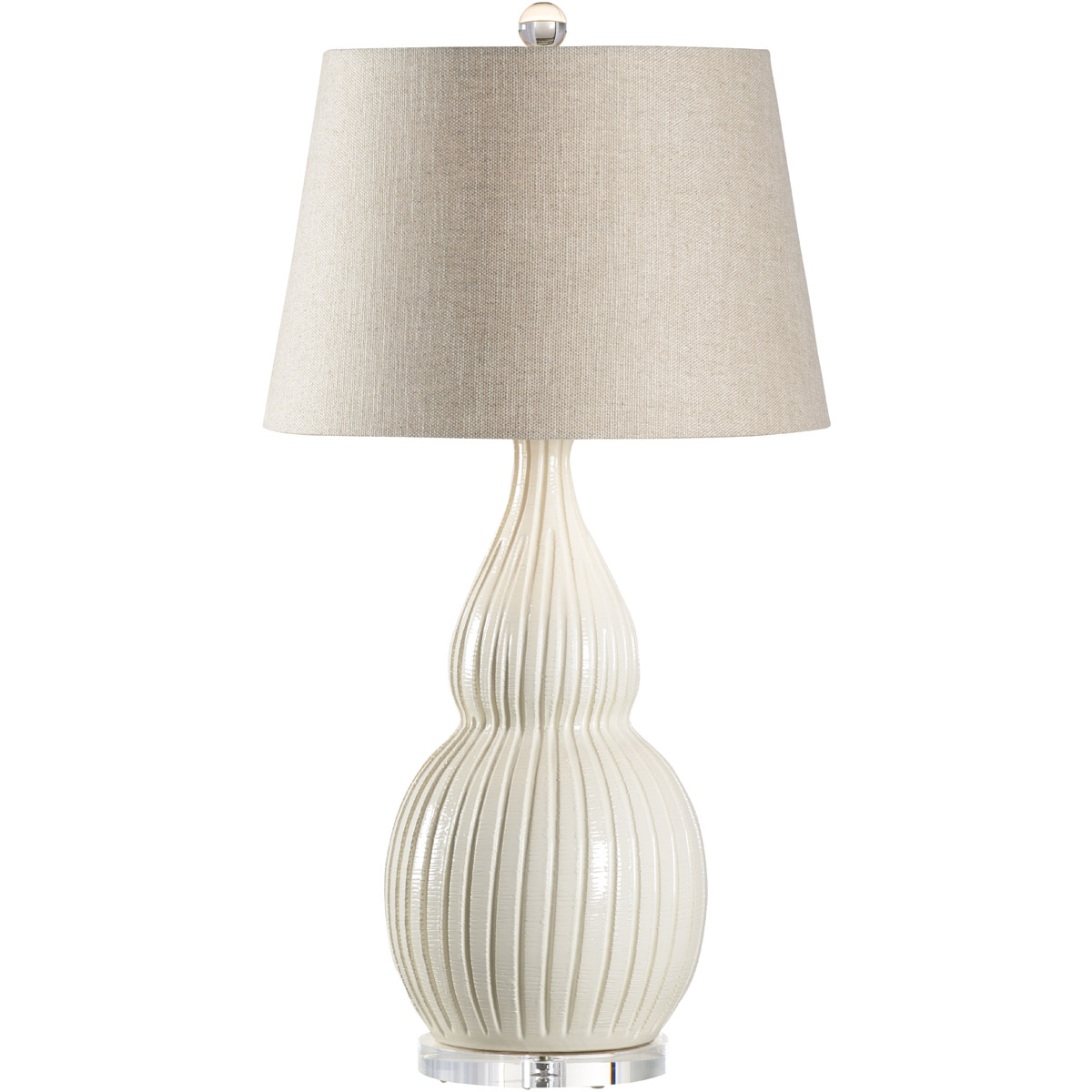 Vietri 34 inch 100 watt Aged Cream Glaze Table Lamp Portable Light