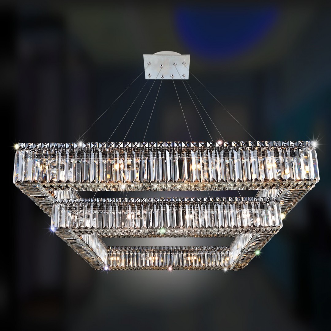 Quadro 28 Light 35 inch Chrome Pendant Ceiling Light