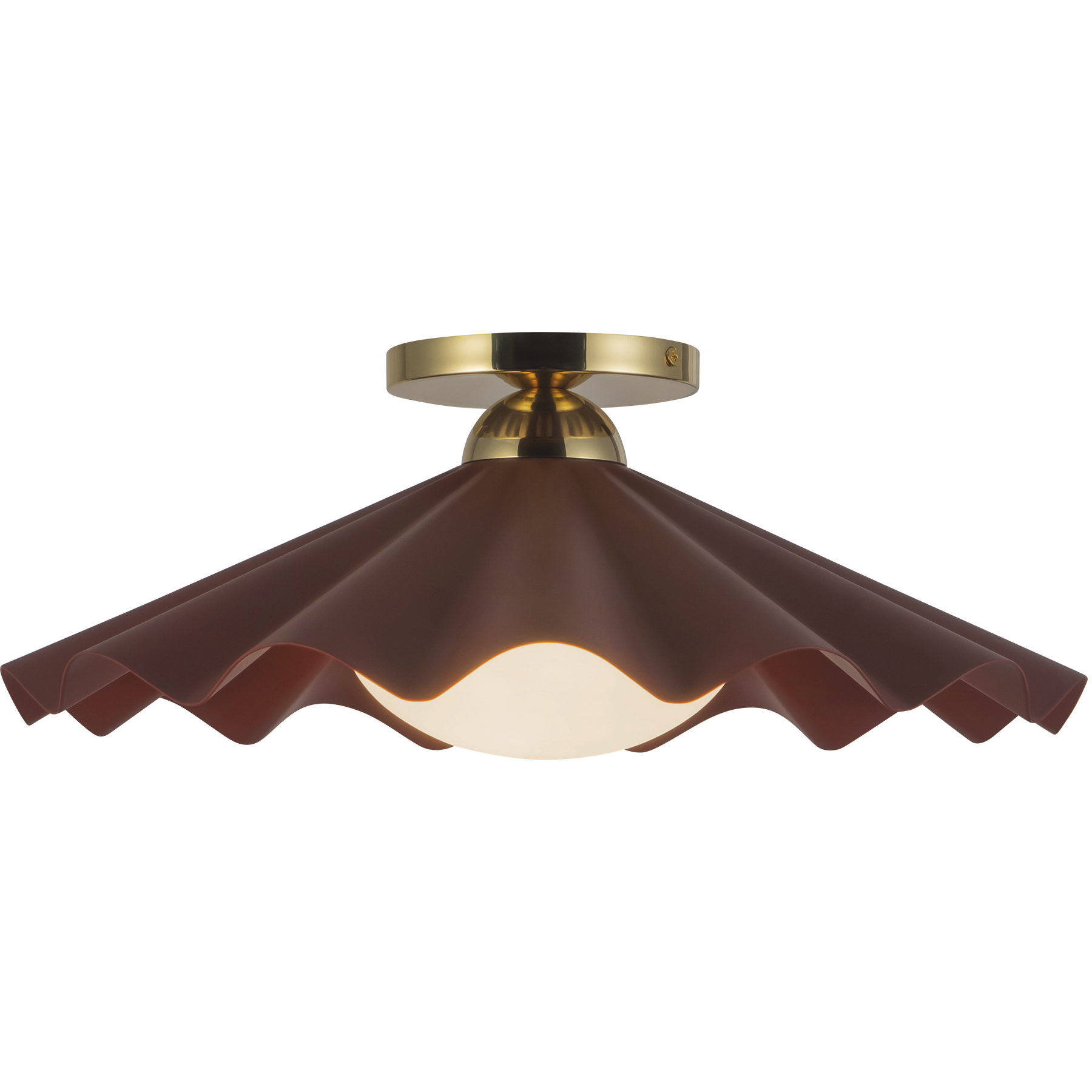 Furrow 1 Light 16 inch Burgundy Semi-Flush Mount Ceiling Light