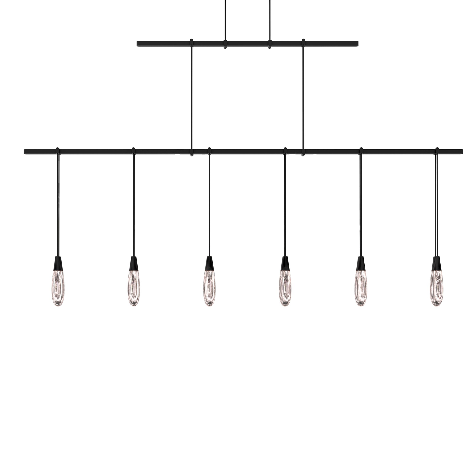 Suspenders LED 48 inch Satin Black Linear Pendant Ceiling Light