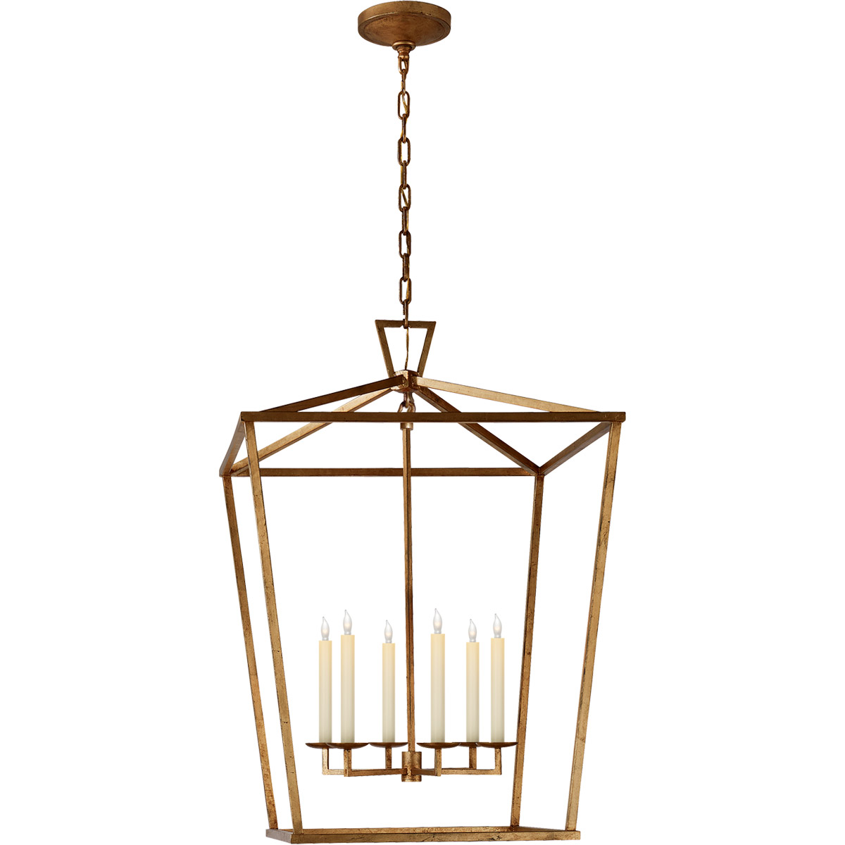 Chapman & Myers Darlana 6 Light 29 inch Gilded Iron Lantern Pendant Ceiling Light, Extra Large