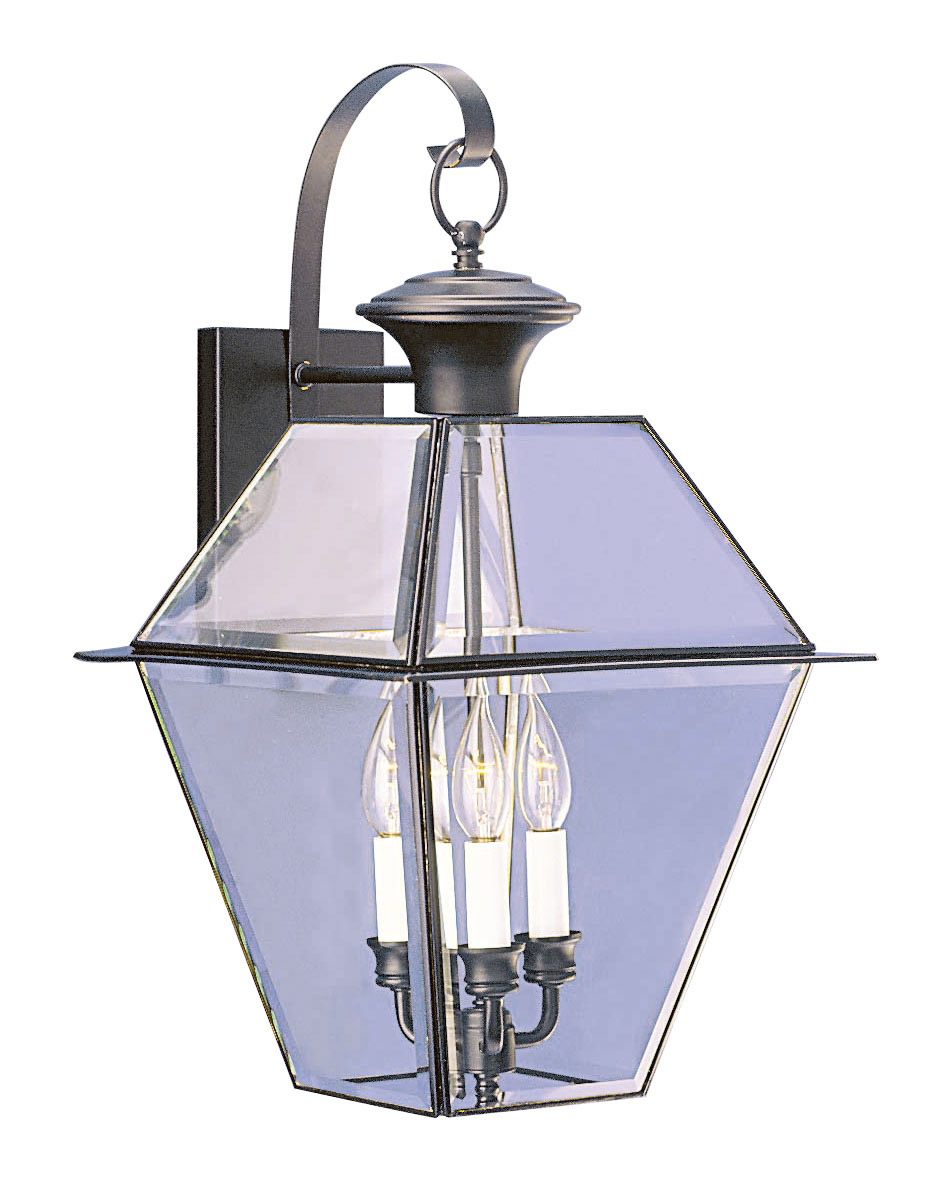 Westover 3 Light 23.25 inch Black Outdoor Wall Lantern