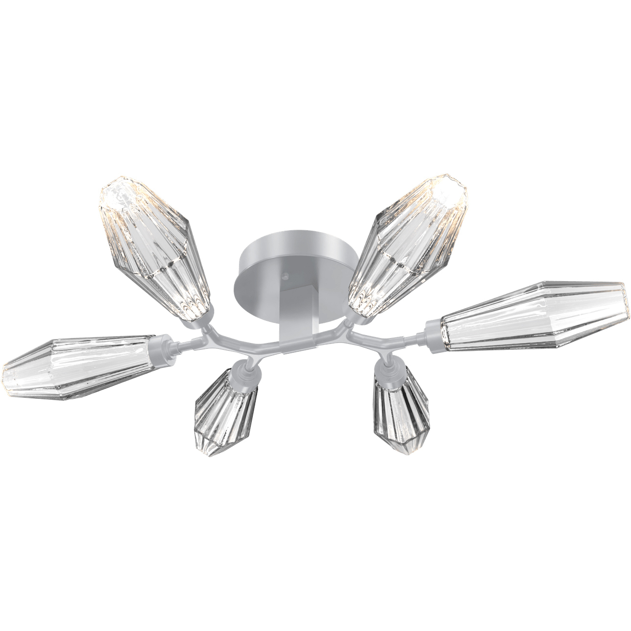 Aalto LED 34.9 inch Classic Silver Flush Mount Ceiling Light in 3000K LED, Optic Rib Clear