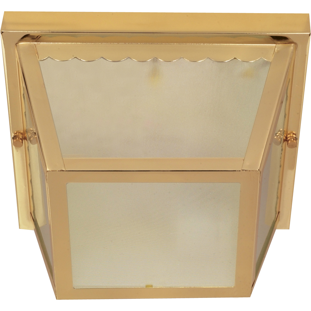 Brentwood 2 Light 9 inch Polished Brass Outdoor Flushmount