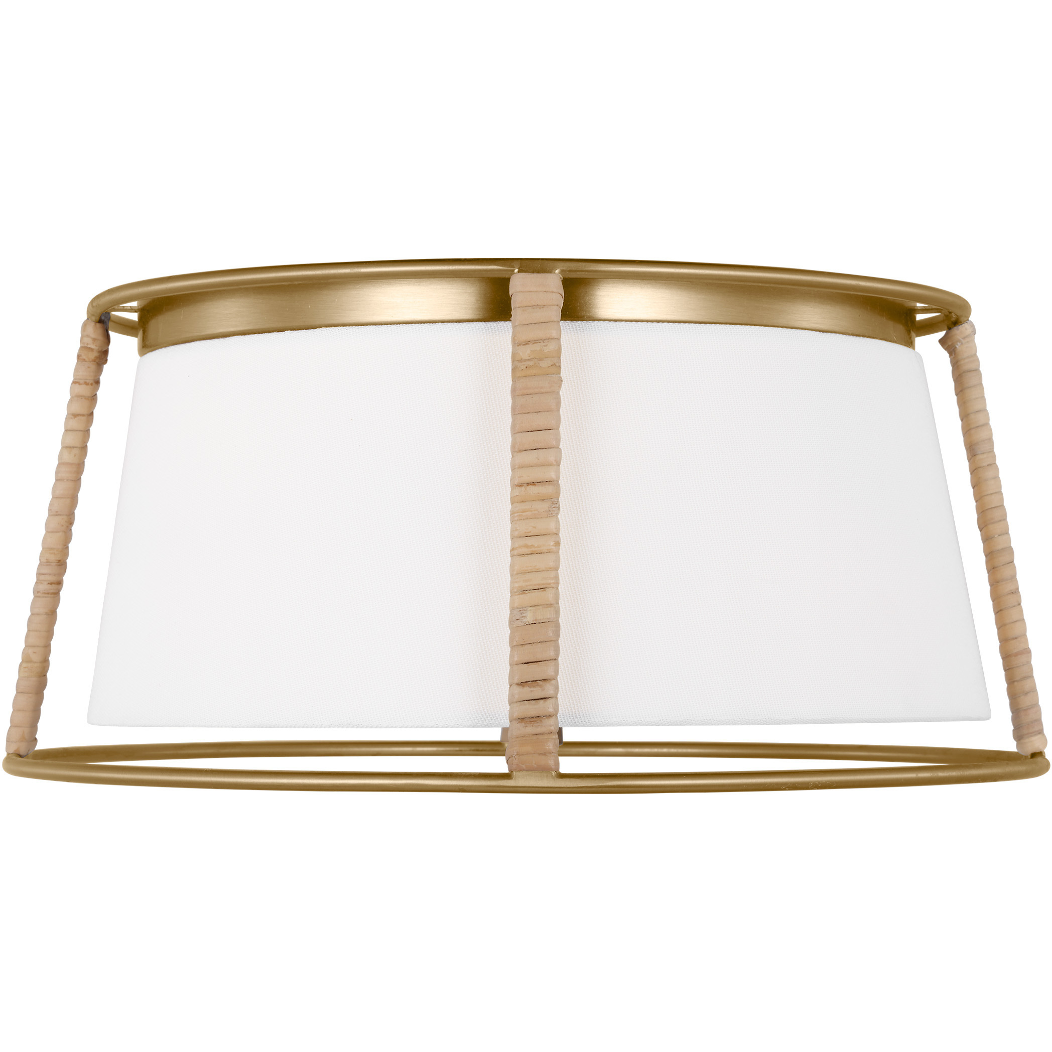 Drew & Jonathan Cortes 2 Light 13.5 inch Satin Brass Flush Mount Ceiling Light