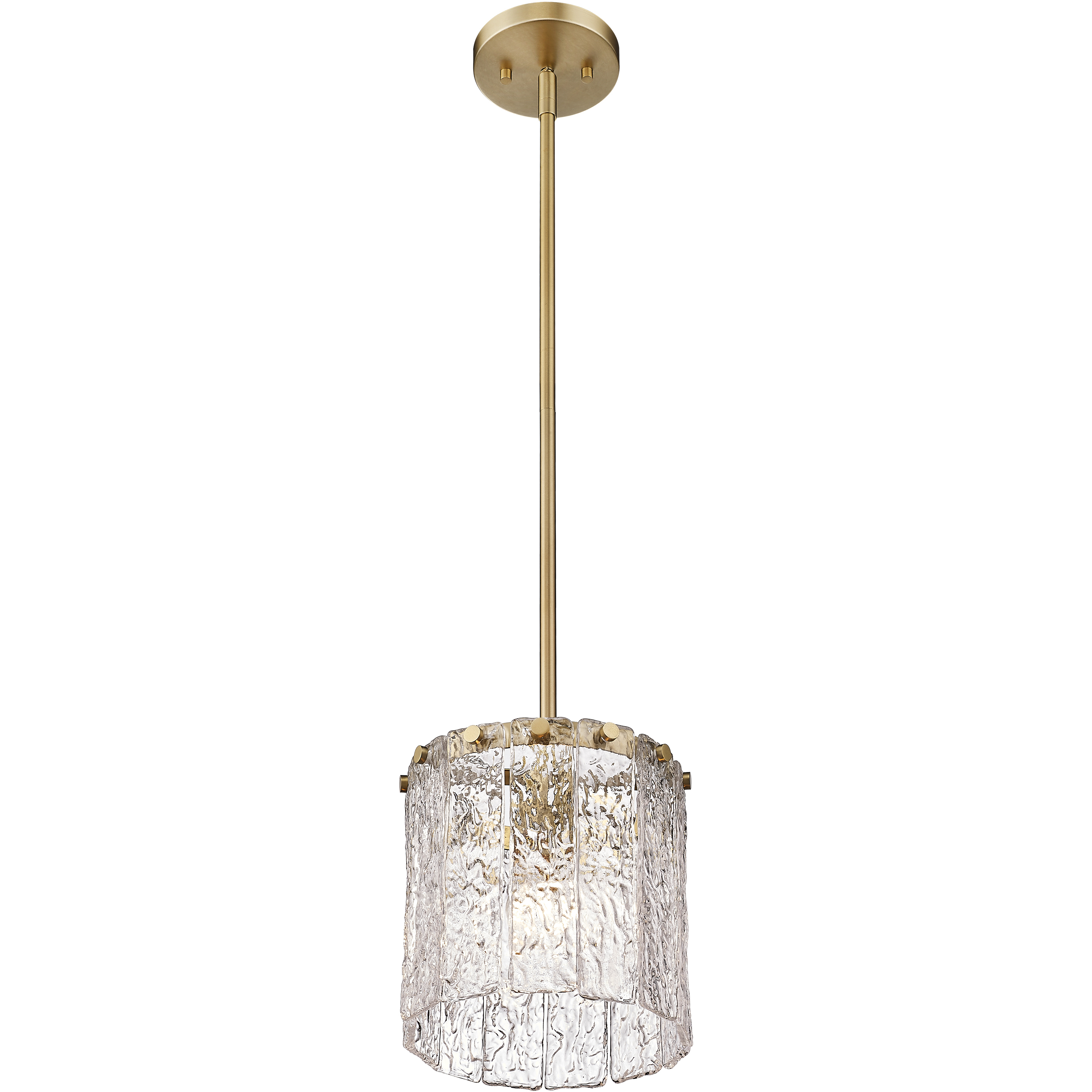 Glacier 1 Light 8.5 inch Modern Gold Pendant Ceiling Light