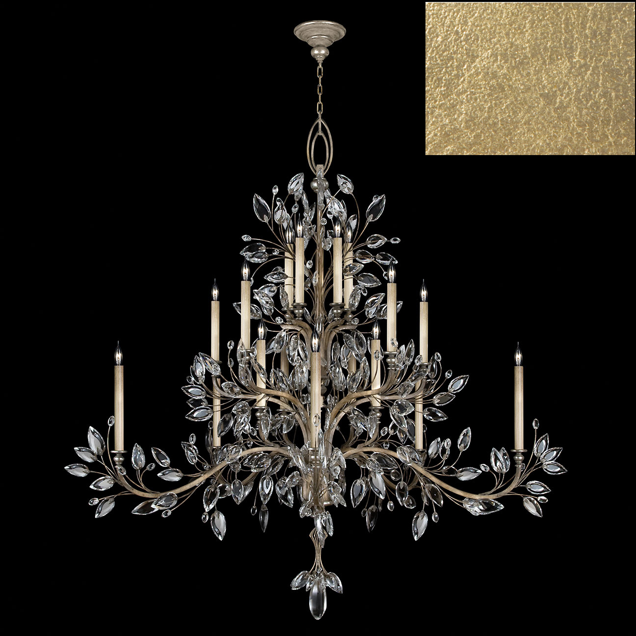 Crystal Laurel 20 Light 75 inch Gold Chandelier Ceiling Light