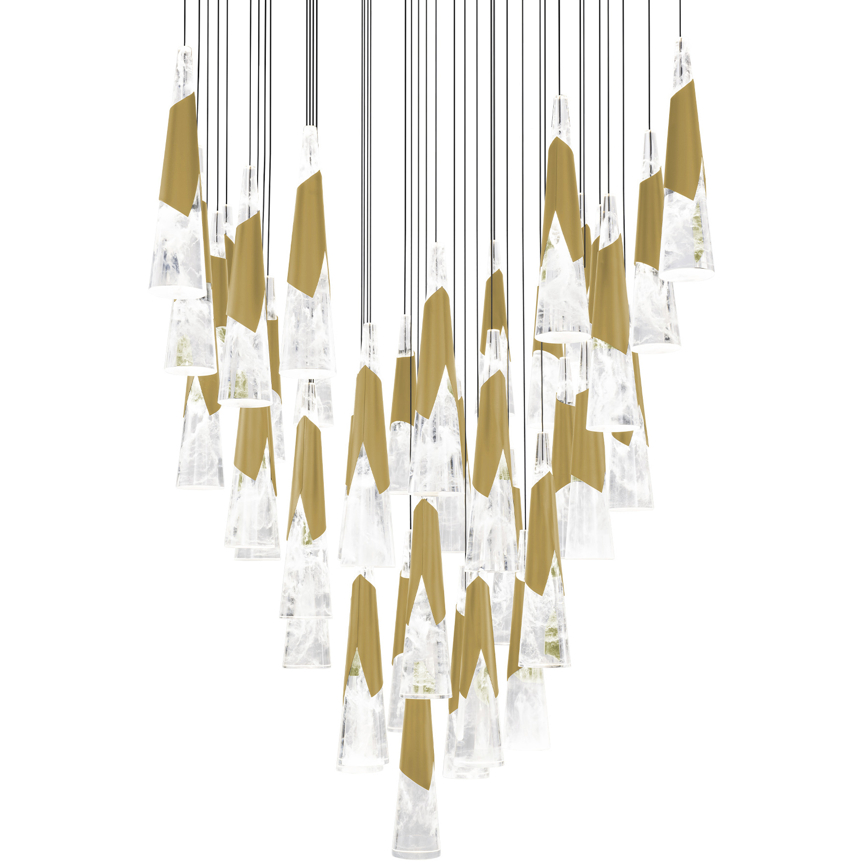 Kilt 41 Light 36 inch Aged Brass Multi-Light Pendant Ceiling Light