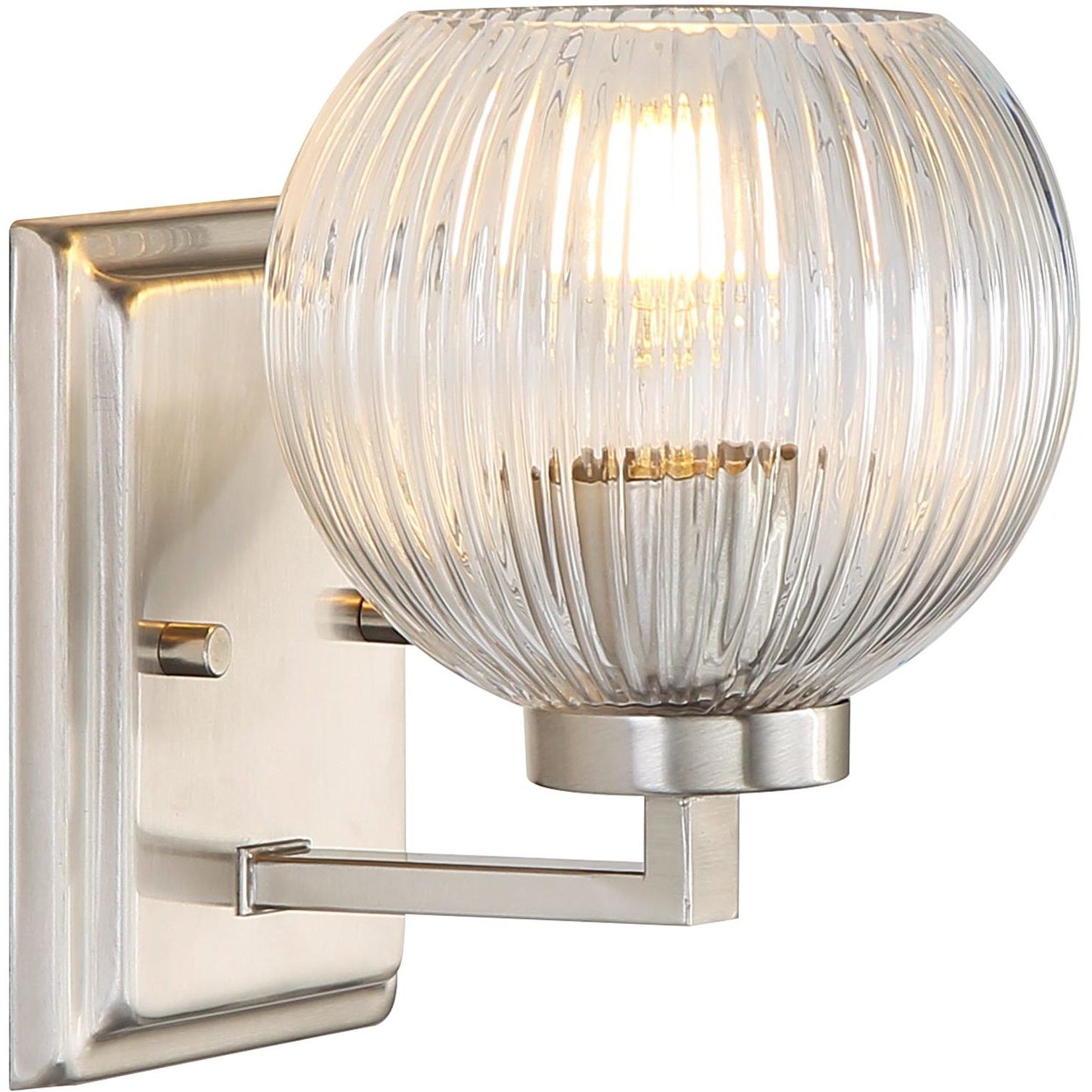 Yep Elliott Vanity Wall Light in Pewter, Ribbed