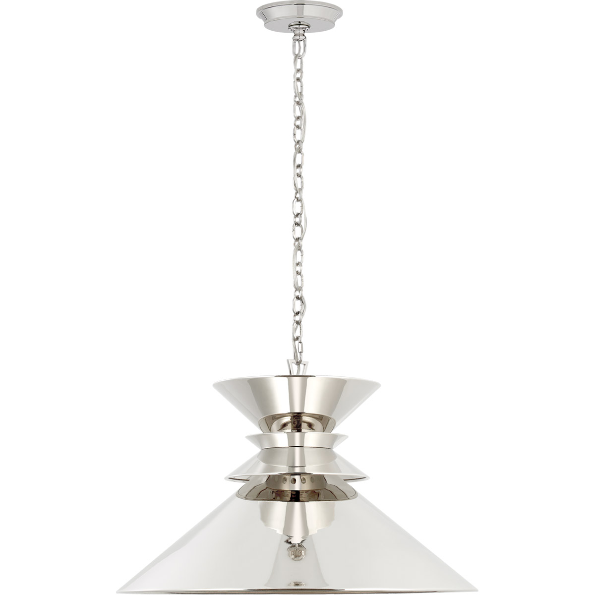Chapman & Myers Alborg 1 Light 24 inch Polished Nickel Stacked Pendant Ceiling Light, Large