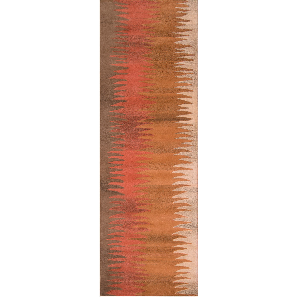 Mosaic 96 X 30 inch Burnt Orange/Wheat/Dark Brown Rugs, Wool
