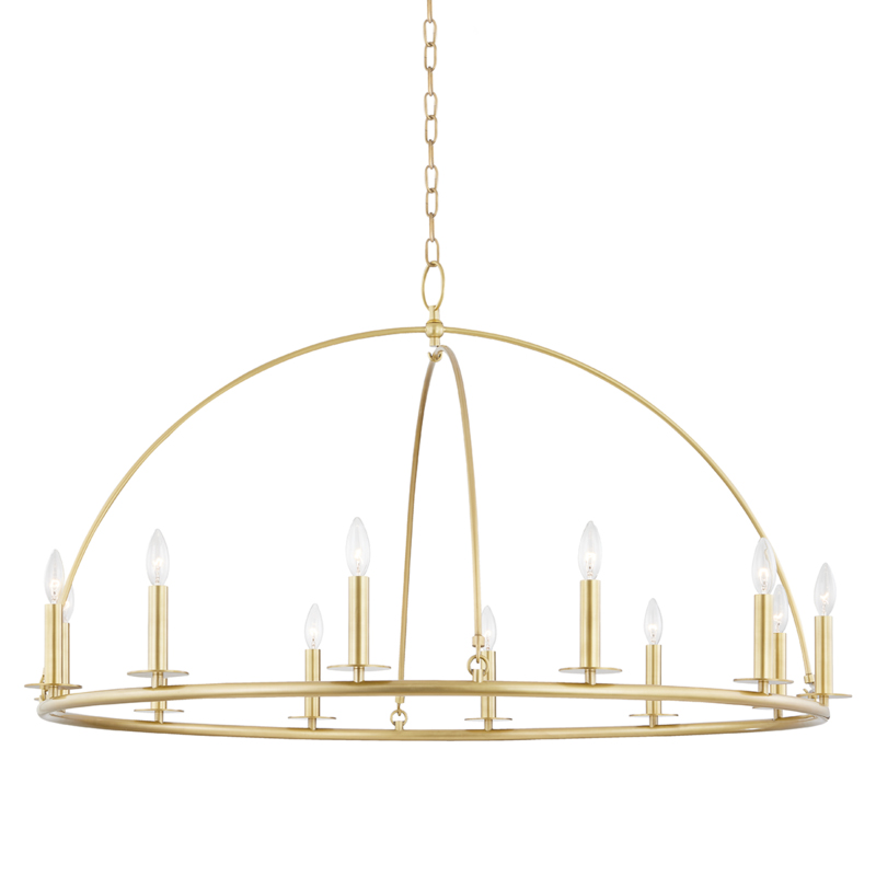 Howell 12 Light 47 inch Aged Brass Chandelier Ceiling Light