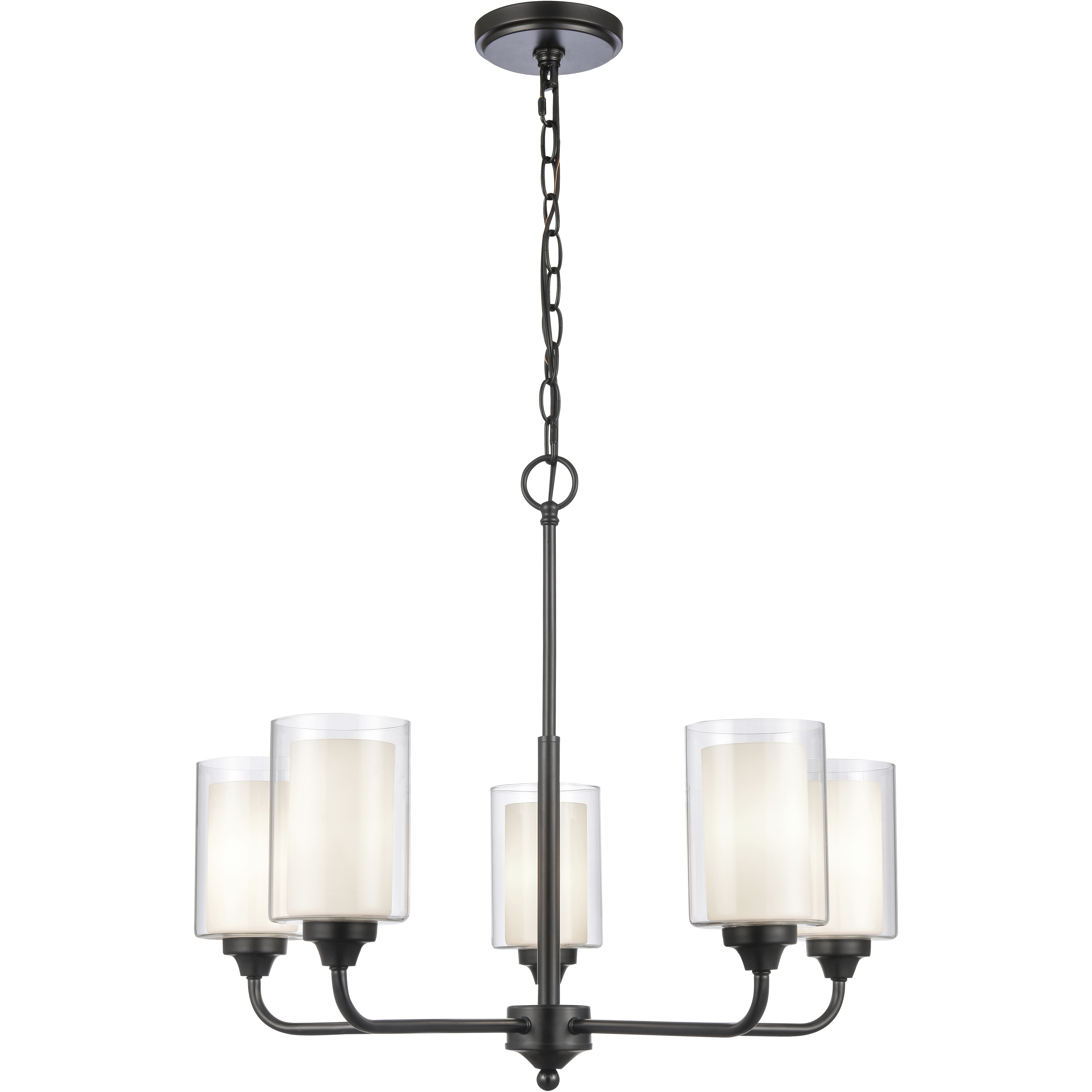 Auralume Fairbank LED 24.63 inch Matte Black Chandelier Ceiling Light