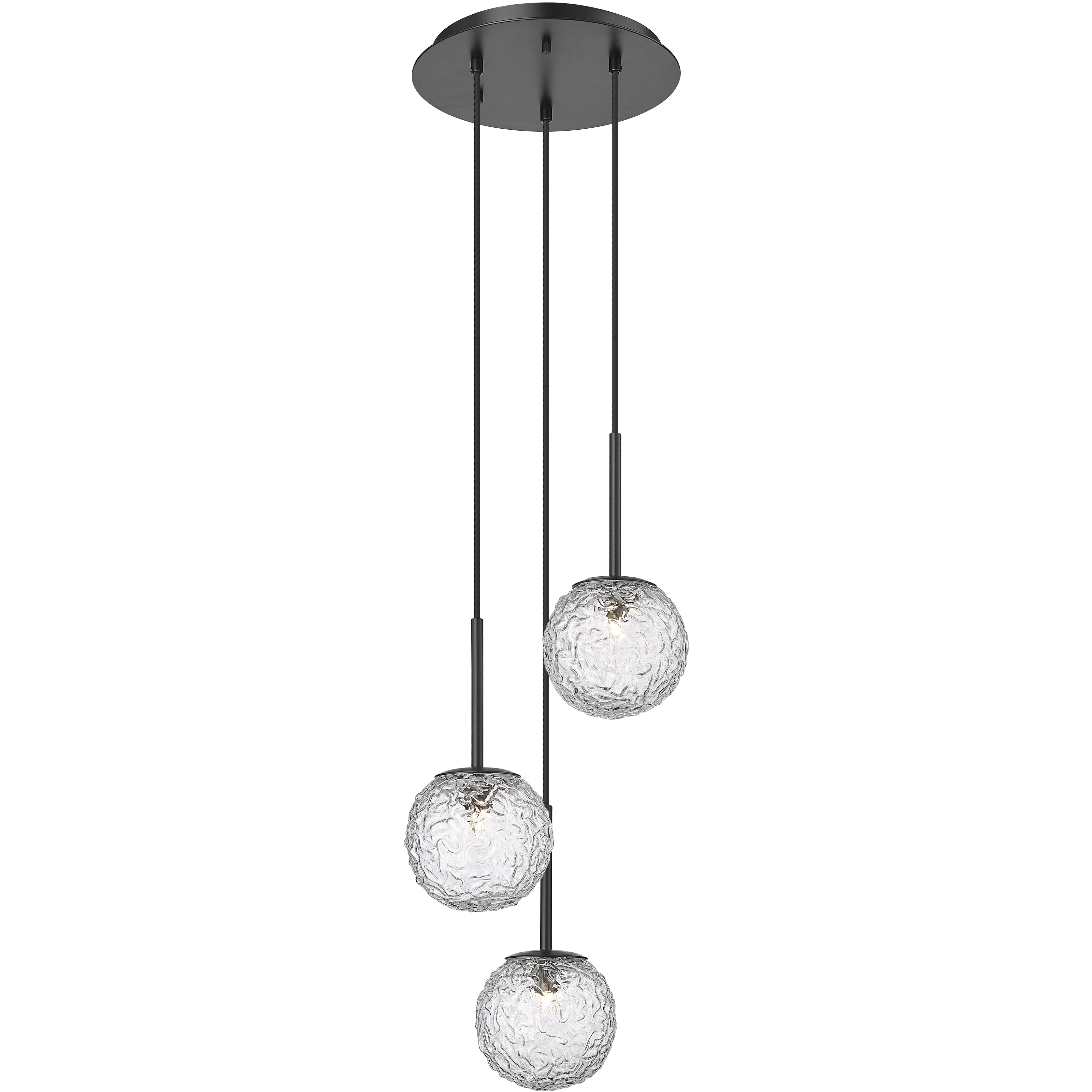 Barrington 3 Light 12 inch Matte Black Mini Pendant Ceiling Light
