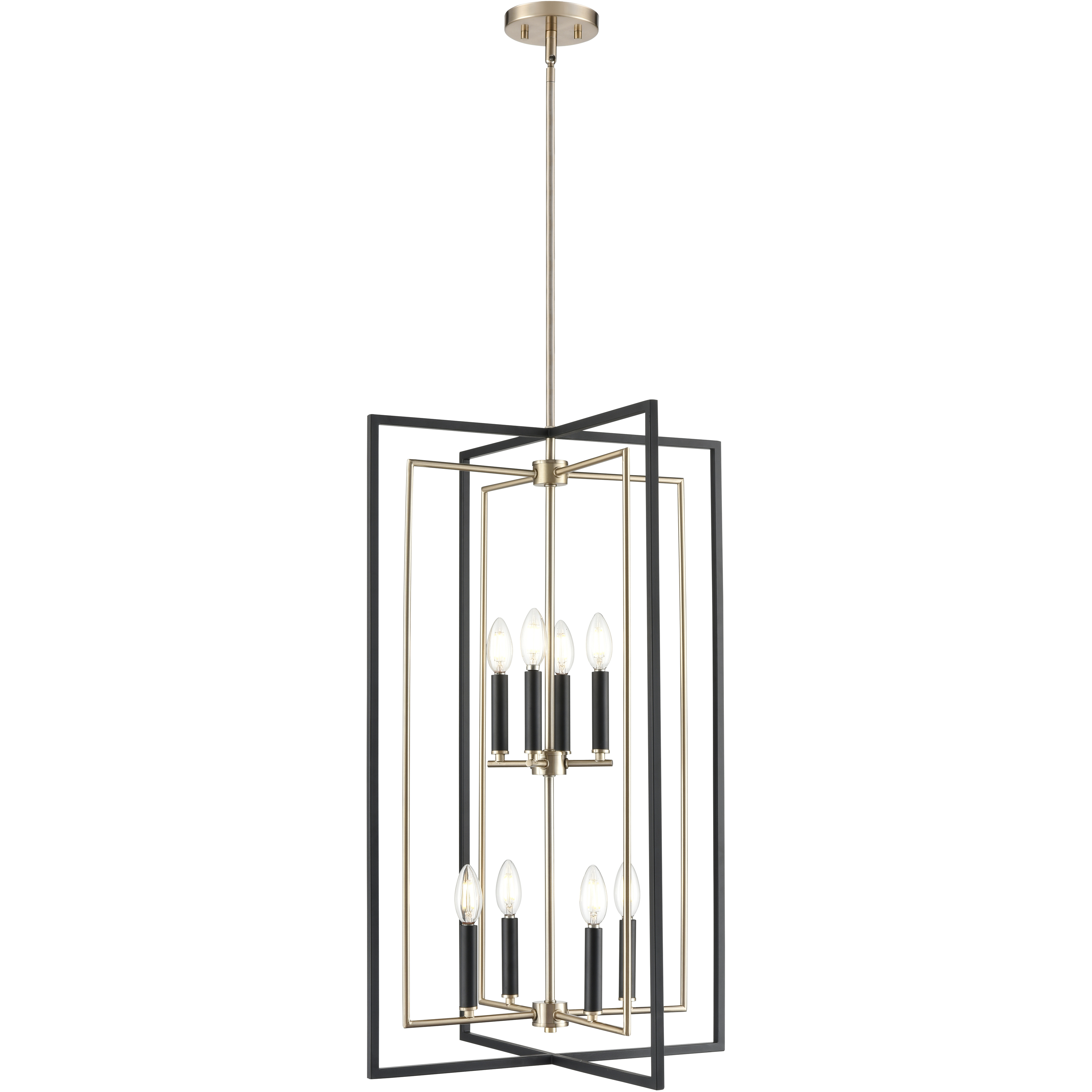 Noelle 8 Light 20 inch Matte Black/Modern Gold Pendant Ceiling Light