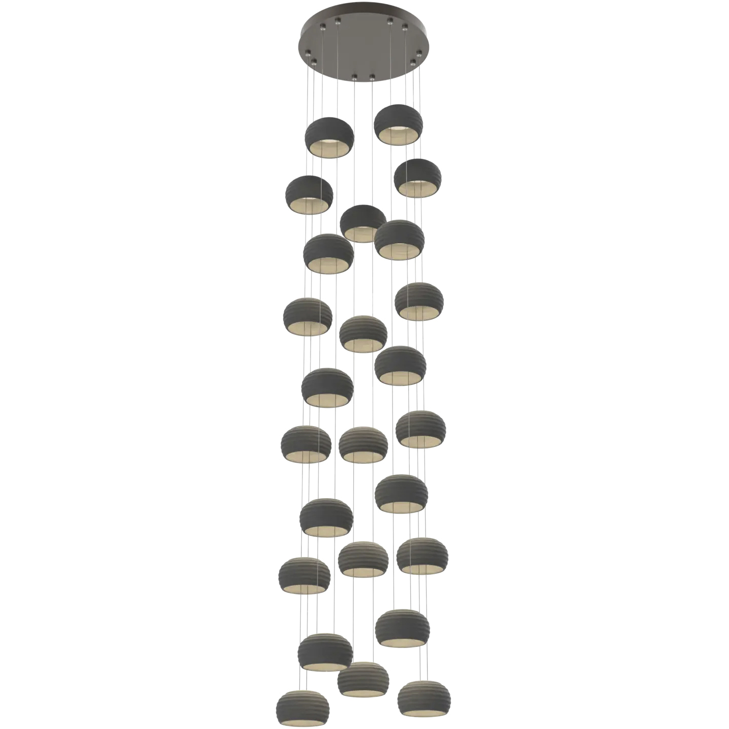 Torno LED 20 inch Flat Bronze with Charcoal Stack Multi-Pendant Ceiling Light