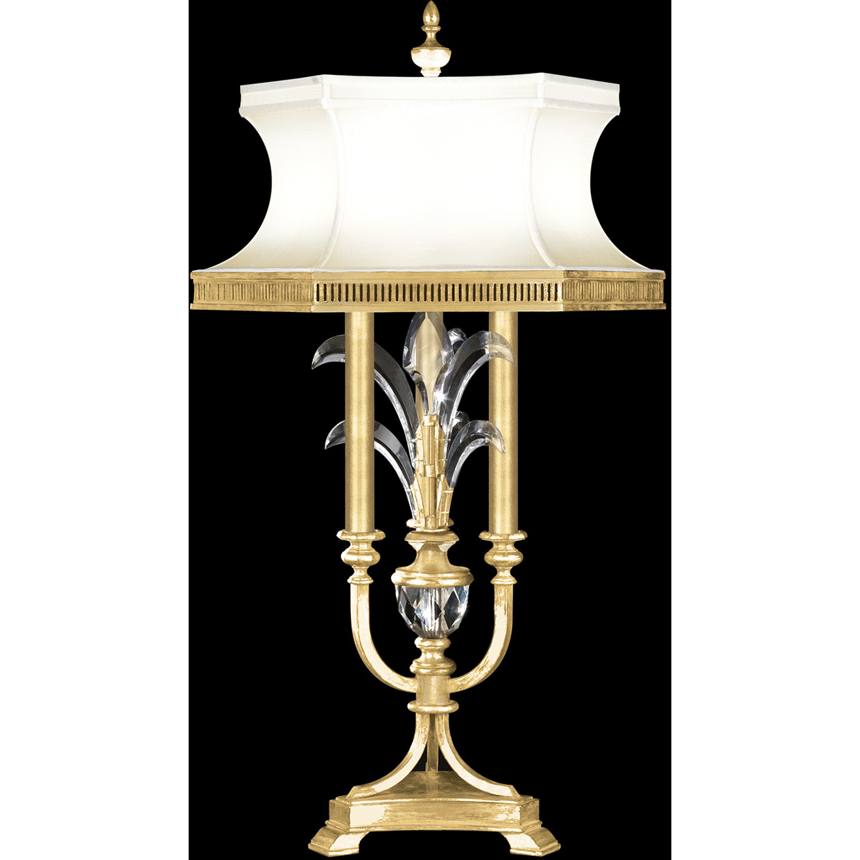 Fine Art 738210-SF3 Beveled Arcs 37 inch Gold Leaf Table Lamp Portable ...