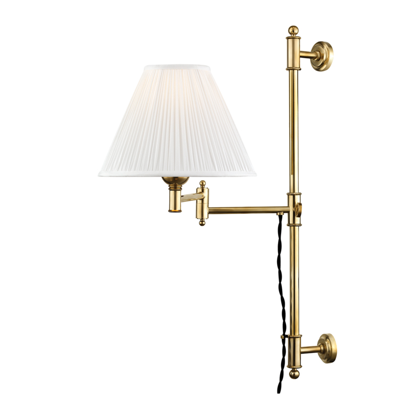 Classic No.1 1 Light 10 inch Aged Brass Wall Sconce Wall Light