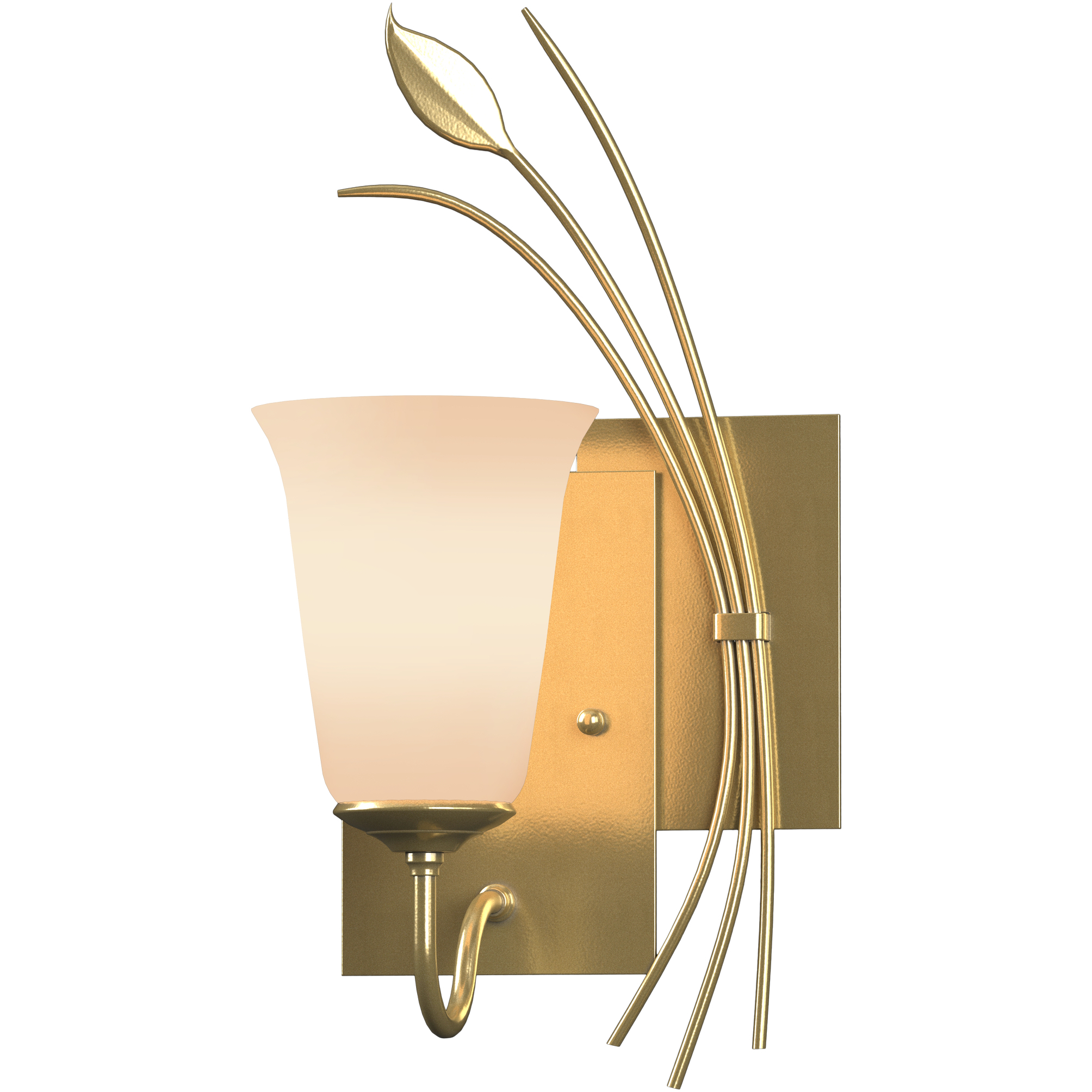 Forged Leaf 1 Light 7.1 inch Modern Brass Sconce Wall Light, Right