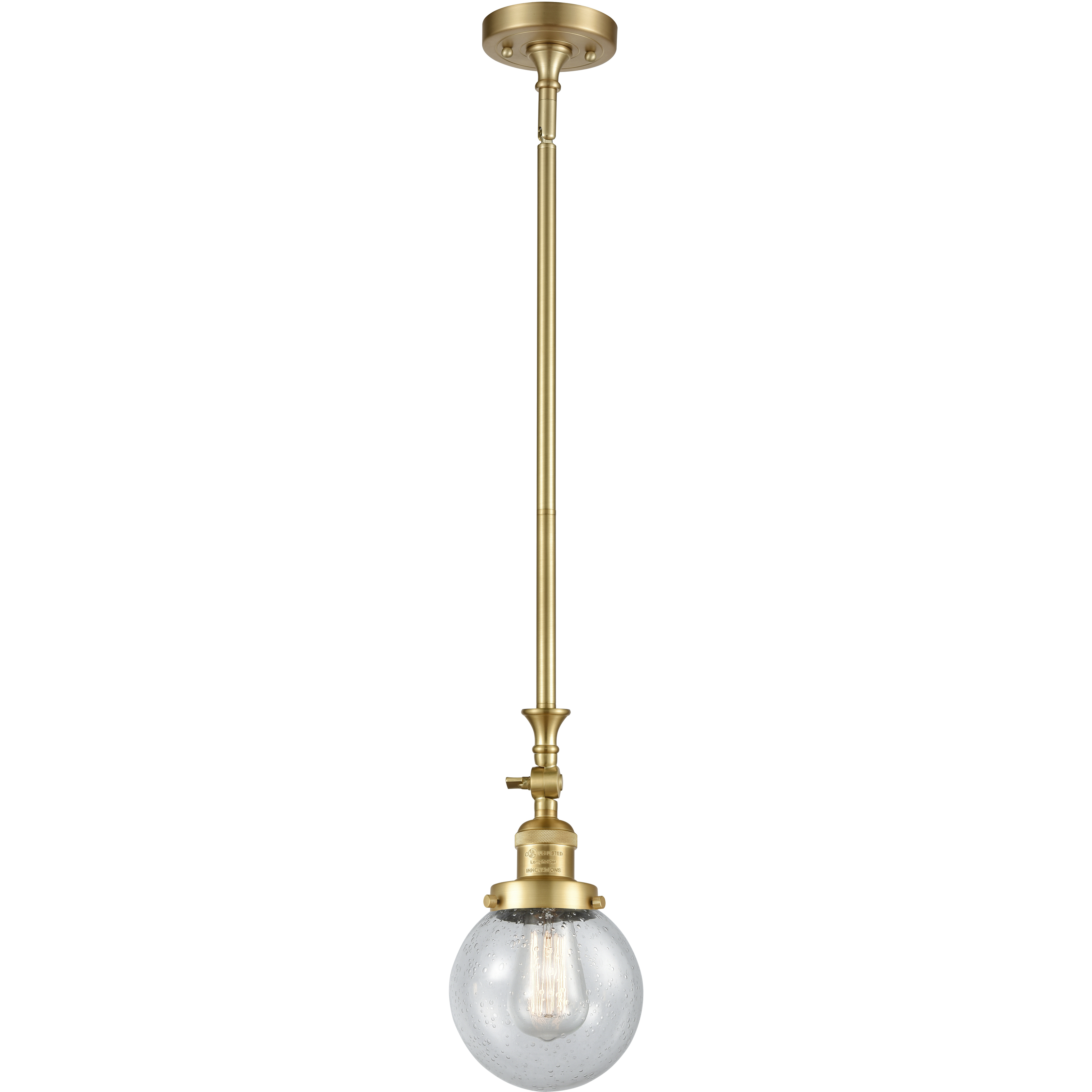Franklin Restoration Beacon LED 6 inch Satin Gold Mini Pendant Ceiling Light in Seedy, Franklin Restoration