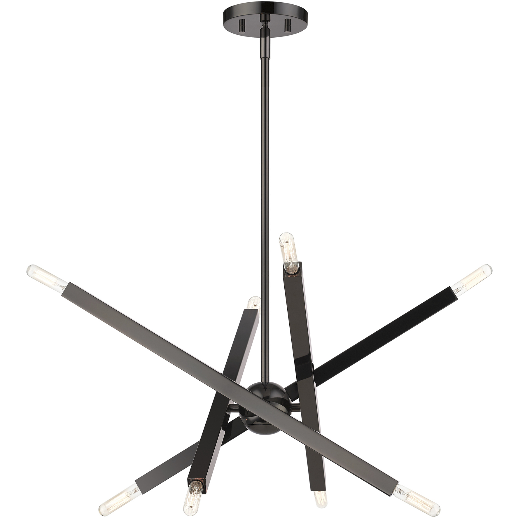 Monaco 8 Light 23 inch Black Chrome Chandelier Ceiling Light