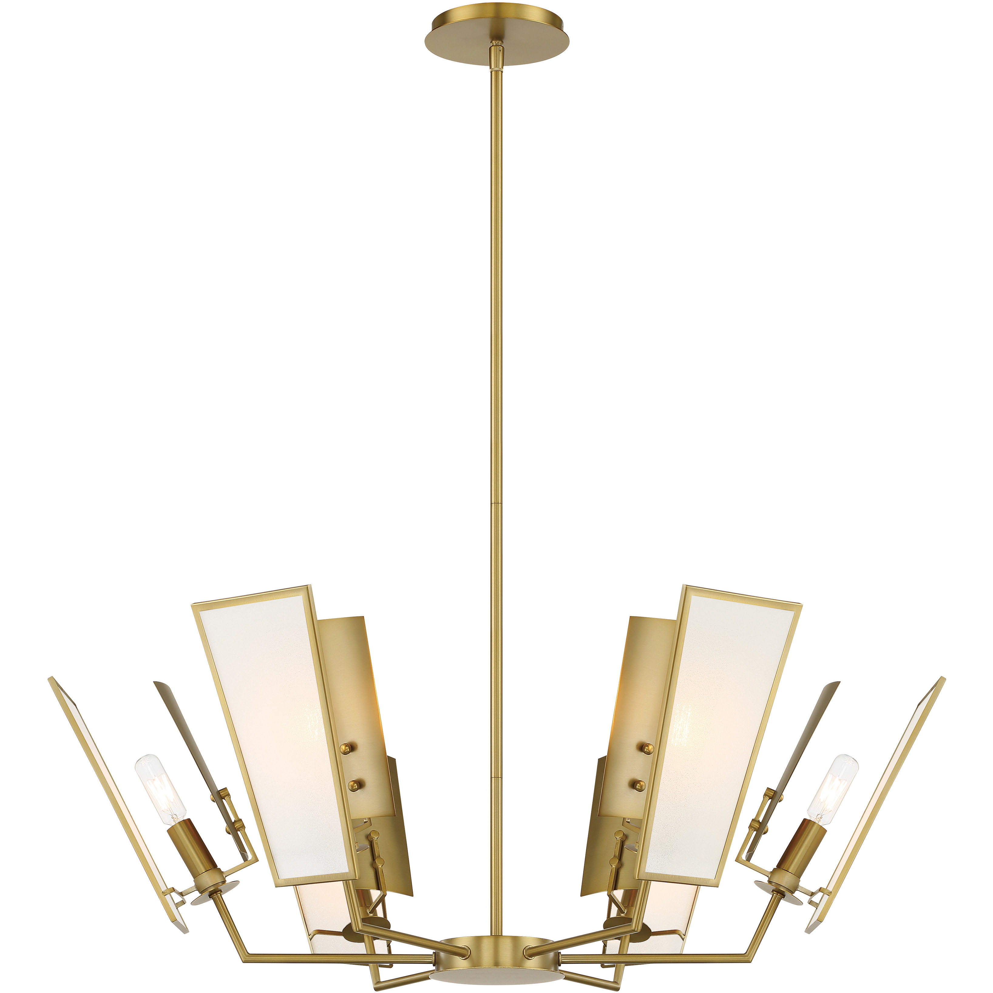 Ricochet 6 Light 32 inch Soft Brass Chandelier Ceiling Light